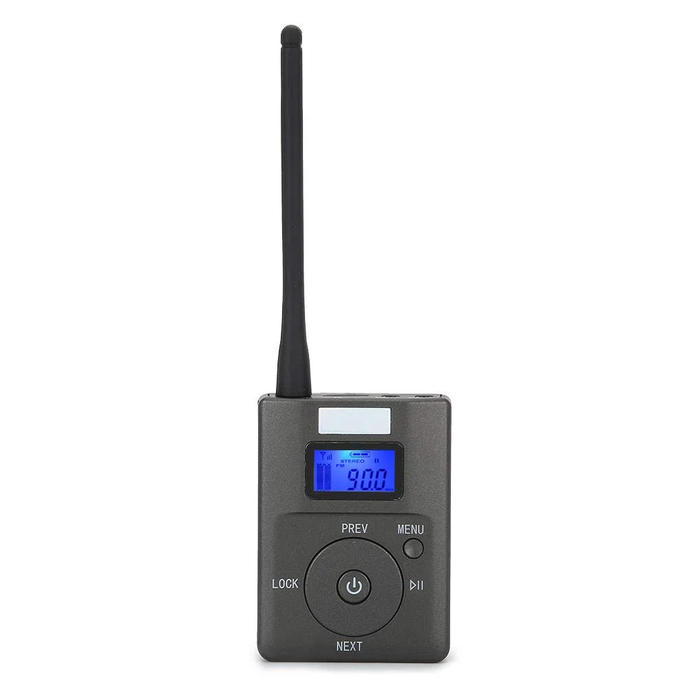 Socobeta Mini adapter audio, przenośny, bezprzewodowy nadajnik stereo, radioodtwarzacz broadcast, adapter z podświetleniem anteny, ekran LCD, złącza Aux 3,5 mm