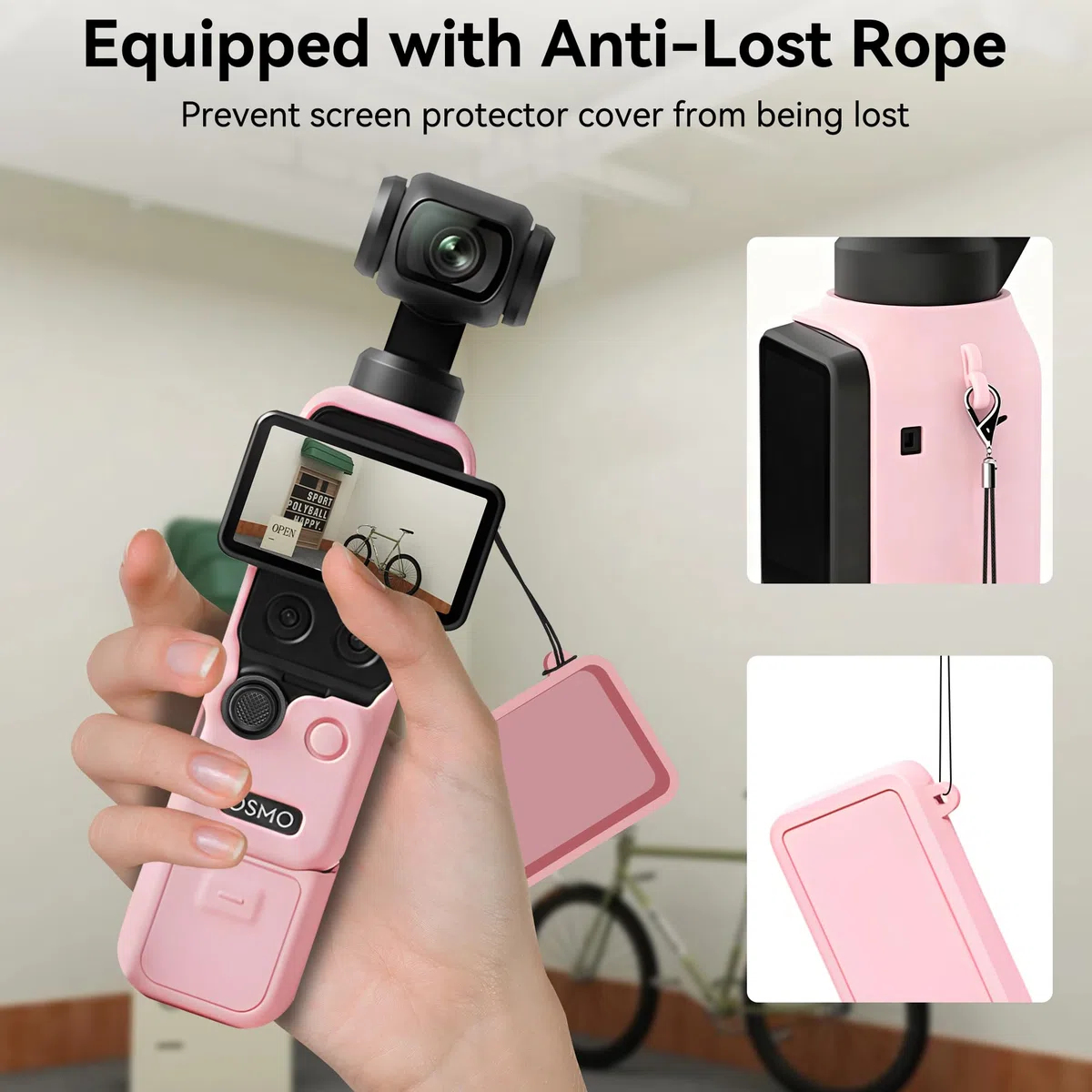Osmo Pocket 4 Silikonowy Pokrowiec - Ochronny Pokrowiec na Obiektyw Aparatu Miękki Odporny na Wstrząsy Zarysowania do DJI Osmo Pocket 4 Akcesoriów Różowy