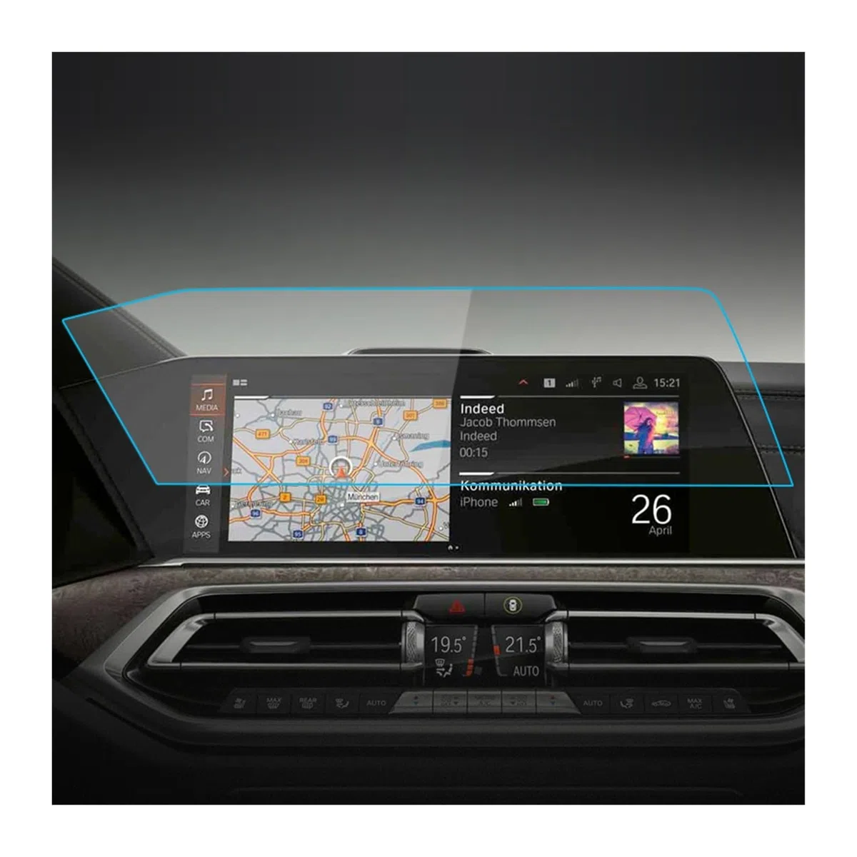12,3 cala na 2019 2020 2021 2022 rok do BMW do X7 Dashboard membrana nawigacyjna samochodowy wyświetlacz GPS folia ochronna na ekran ze szkła hartowanego (anty-blue-ray1)