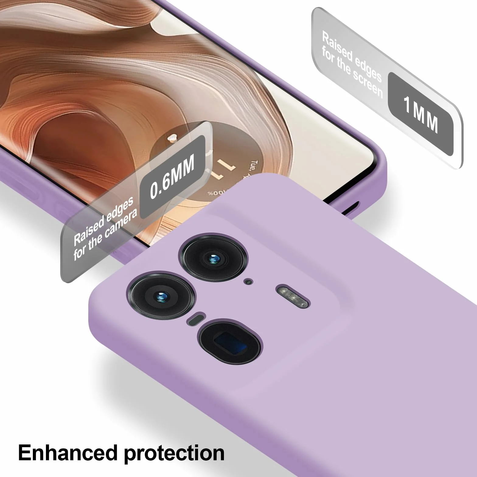 Etui do Motorola Edge 50 Ultra, miękkie silikonowe etui z ochroną aparatu, odporne na wstrząsy, smukłe etui z podszewką z mikrofibry, Fioletowy