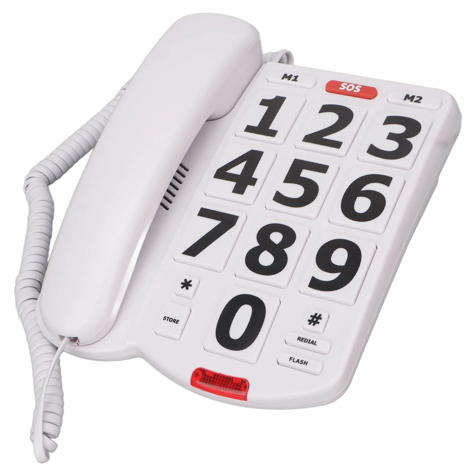Telefon Stacjonarny z Dużymi Przyciskami dla Seniorów, Głośny Dzwonek, Szybkie Wybieranie