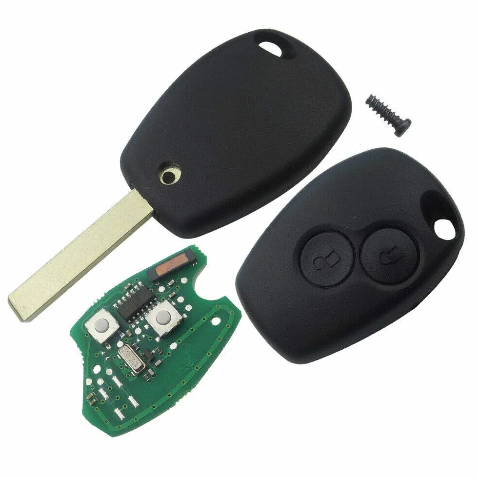 ProPlip Kompletny klucz z elektroniką programatora PLIP do Renault Kangoo Modus Clio Master Megane Dacia Logan Sandero Duster Opel Vivaro Movano PCF 7947 Pilot zdalnego sterowania