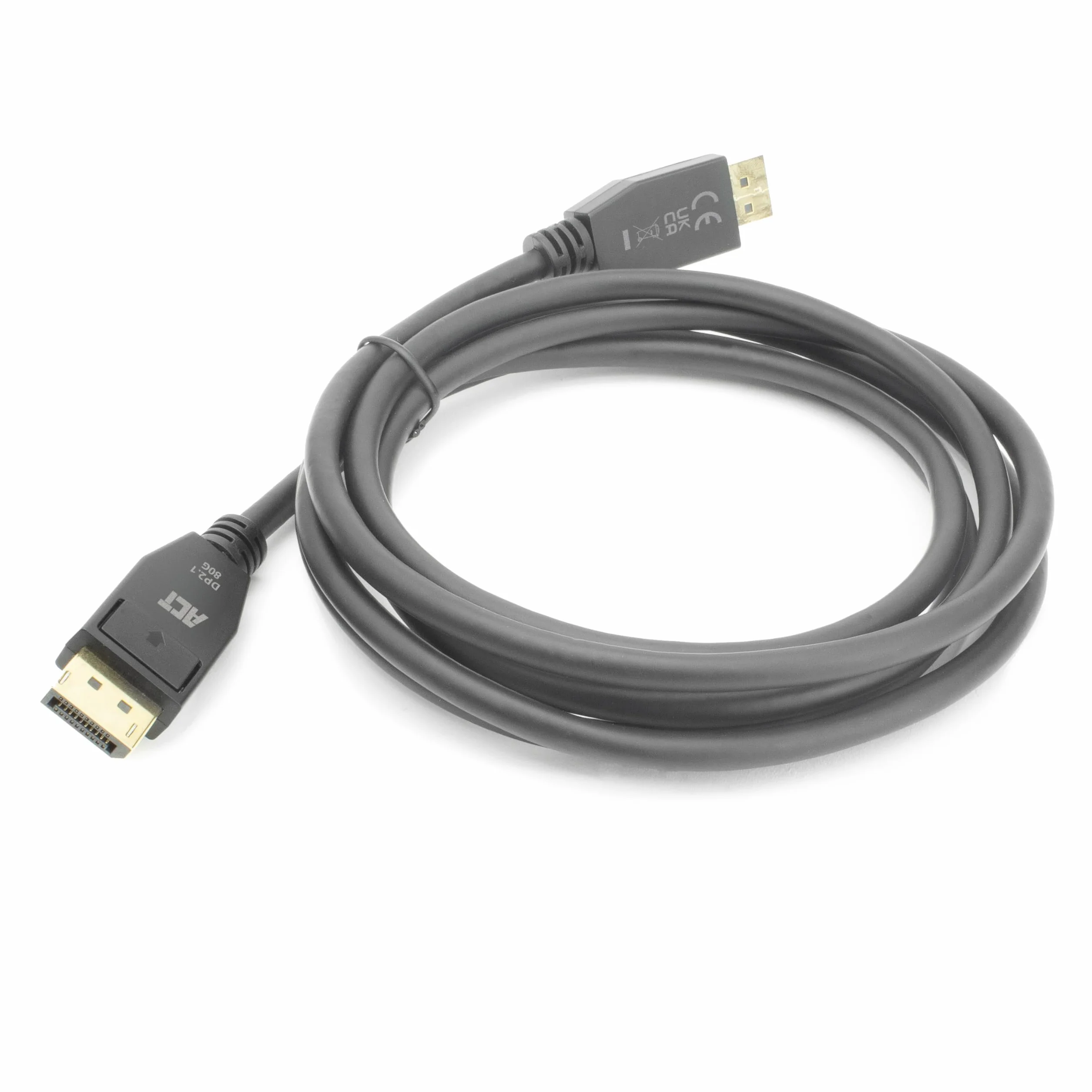 ACT DisplayPort 2.1 kabel, 3 m, 10 K 30 Hz/8K 60 Hz/4K 240 Hz, 80 Gbps UHBR20, DP80 - AK4083