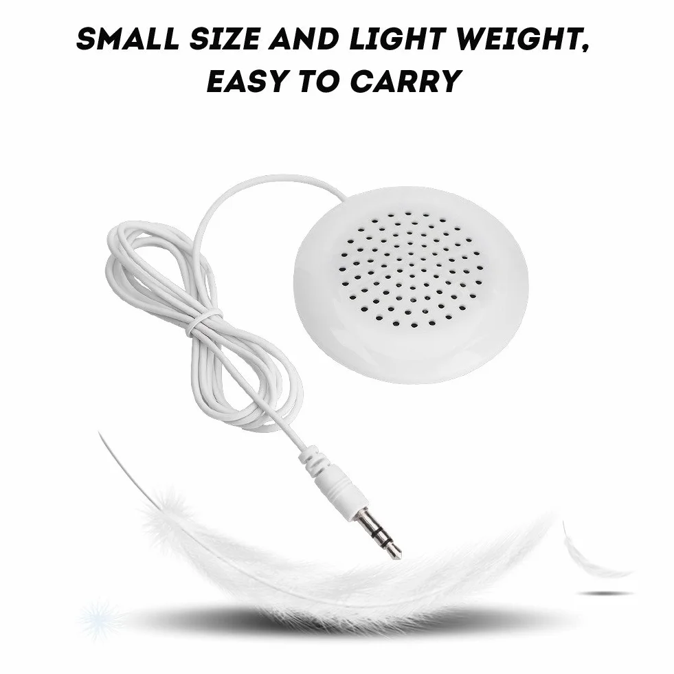 Przenośne głośniki liniowe Głośnik na poduszkę, mini głośnik 3,5 mm, głośnik pod poduszką do telefonu MP3 Przenośna płyta CD (biała), Głośnik Mini głośnik Przenośny głośnik 3 5 mm Poduszkowy głoś