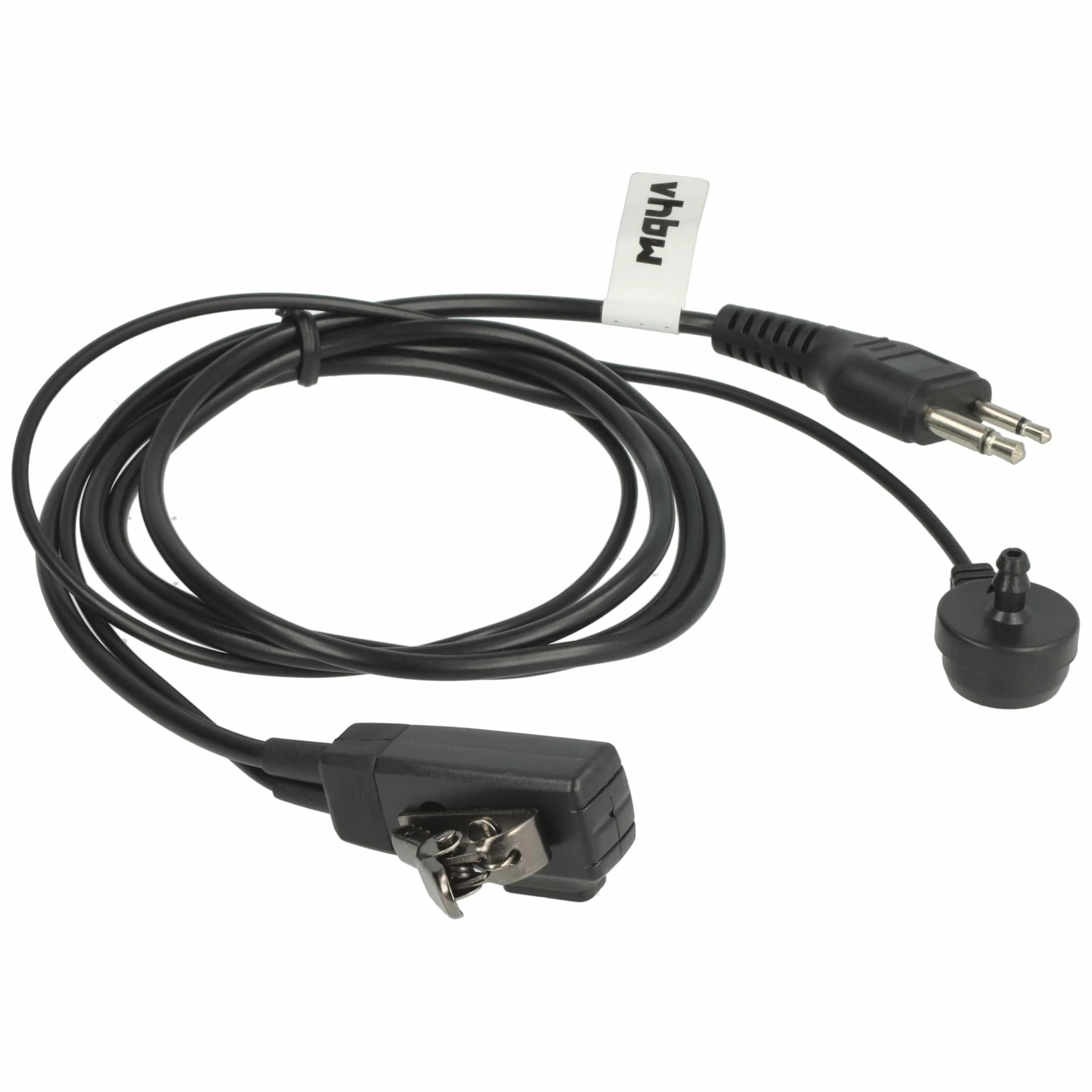 vhbw 10x zestaw słuchawkowy kompatybilny z Motorola MTX8250LS, MTX850, MTX8250, MTP810 EX radiotelefon - czarny, przezroczysty wąż akustyczny