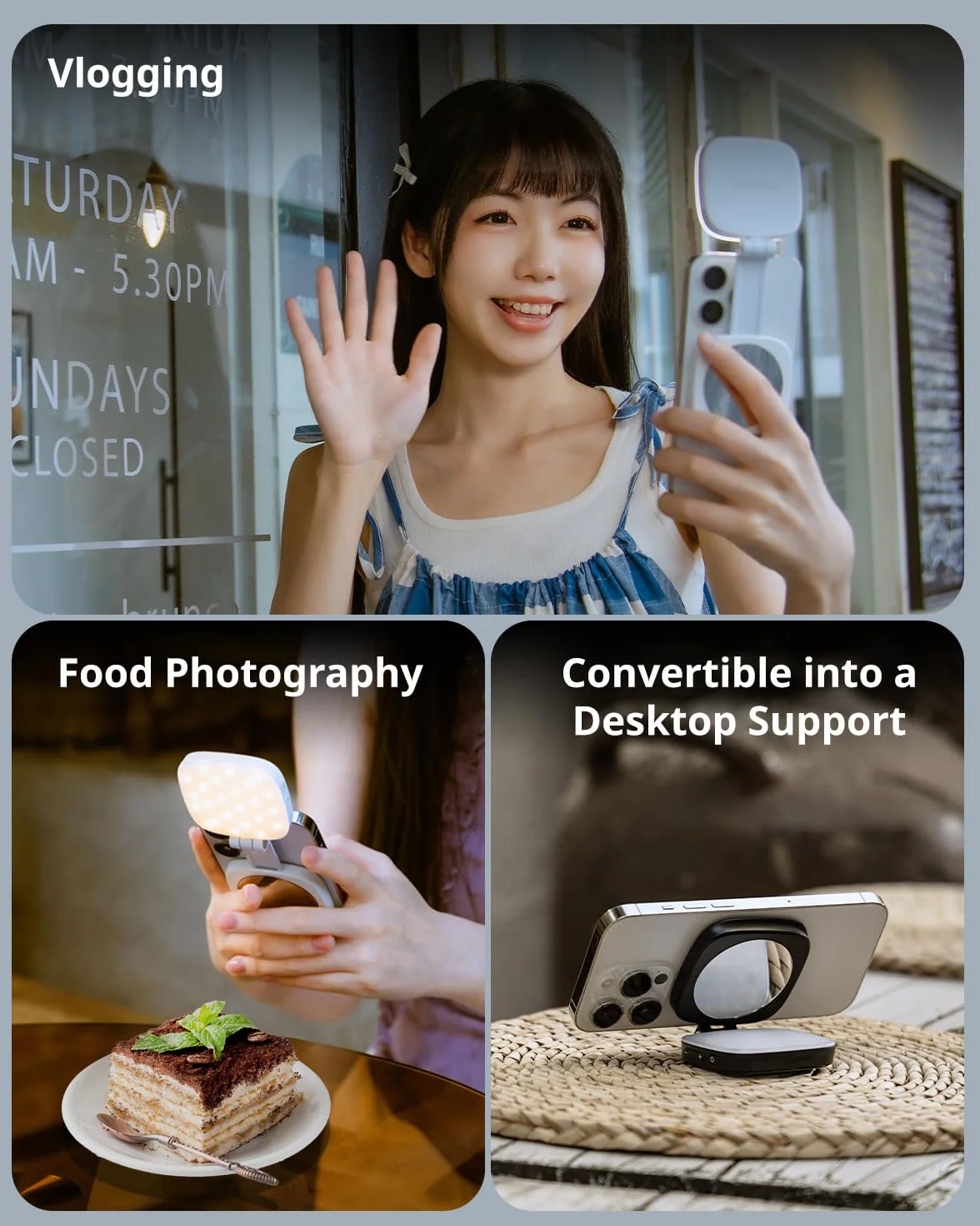 SMALLRIG Magnetic Selfie Light Vibe P48 Black do iPhone'a, lampa do telefonu z MagSafe