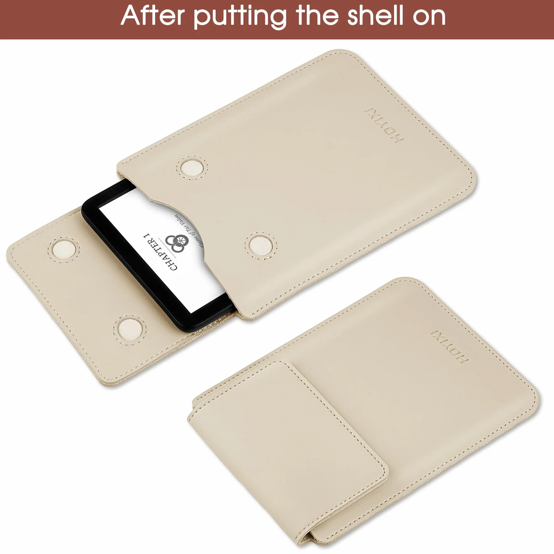 HoYiXi Uniwersalne etui do 6,8" 7" Paperwhite / Colorsoft / Signature Edition 2025 i 2021 kompatybilne z 6,8" Kobo Clara HD / PocketBook / Tolino / Sony skórzane etui do czytnika e-booków 6,8-7