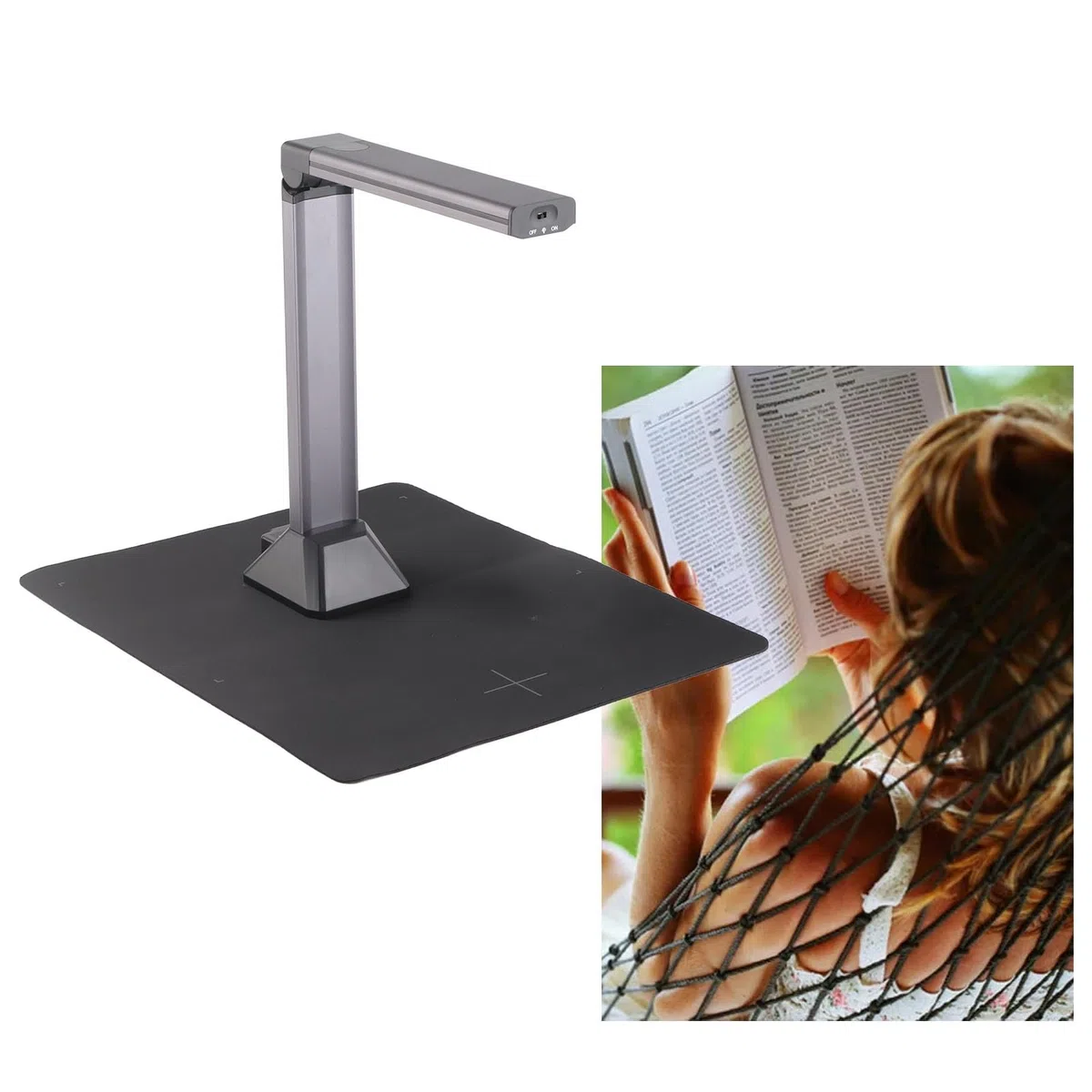 Przenośny Skaner Dokumentów USB o Rozdzielczości 5 MP do Formatu, Składany Skaner Książek i Aparat z Wizualizatorem, z Oświetleniem LED, do Fotoksiążki z Paragonem Biurowym