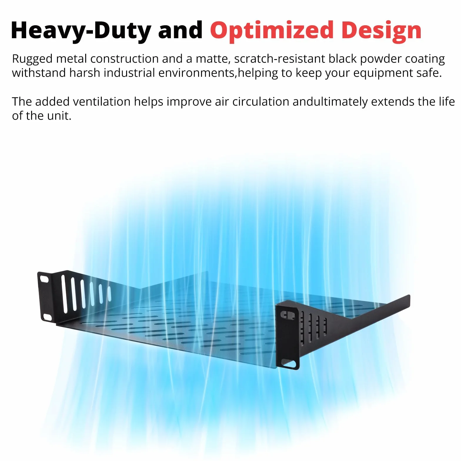 GeeekPi DeskPi Rack Shelf 10-calowa półka serwerowa 1U, wentylowane półki zapewniające dobrą cyrkulację powietrza, montaż wspornikowy, półka do szafki sieciowej, taca montażowa do obudowy komputera