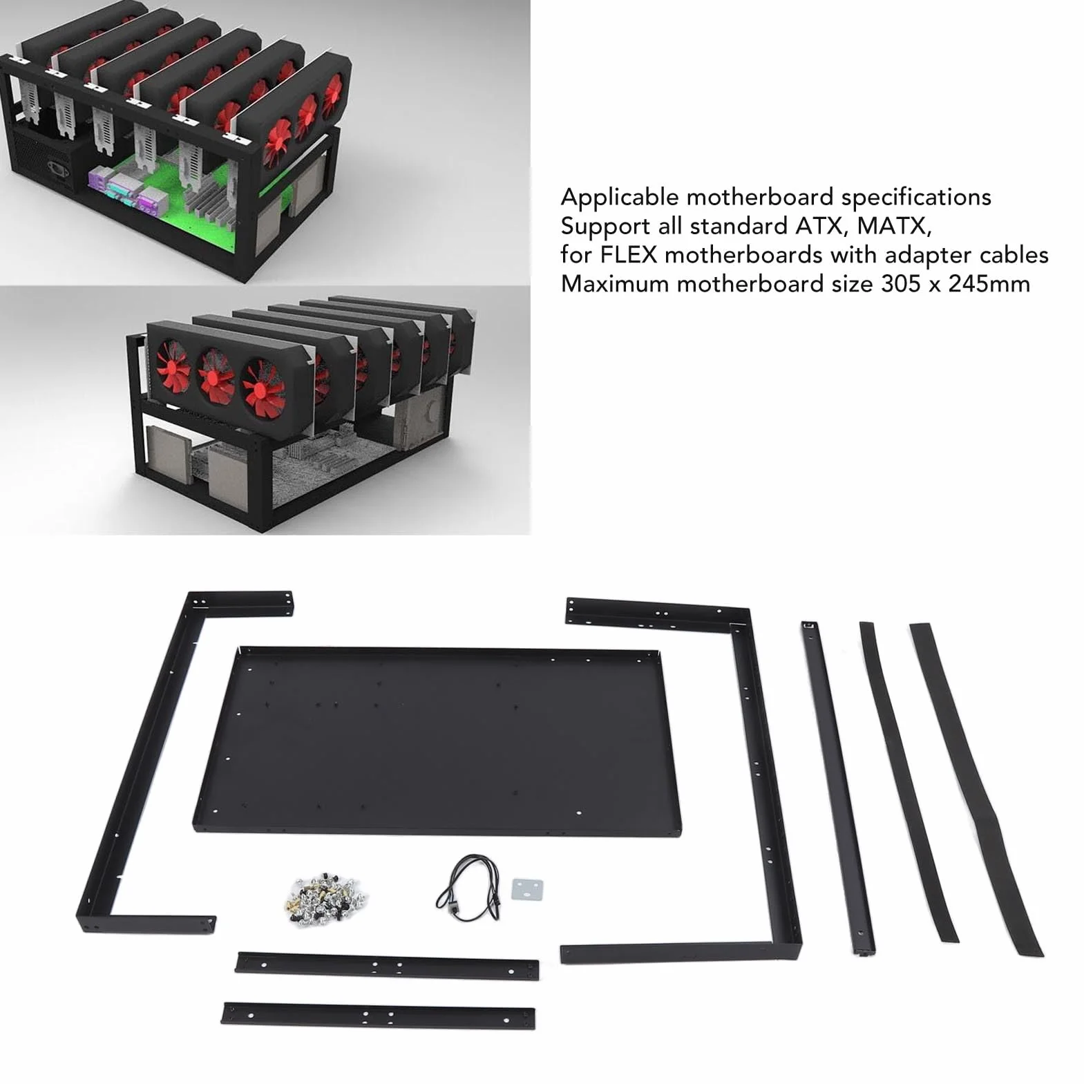 DIY Obudowa Komputera Stabilny Stojak na Karty Graficzne, Obsługuje Karty GPU o Nieograniczonej Długości, dla Użytkowników Płyt Głównych ATX MATX FLEX
