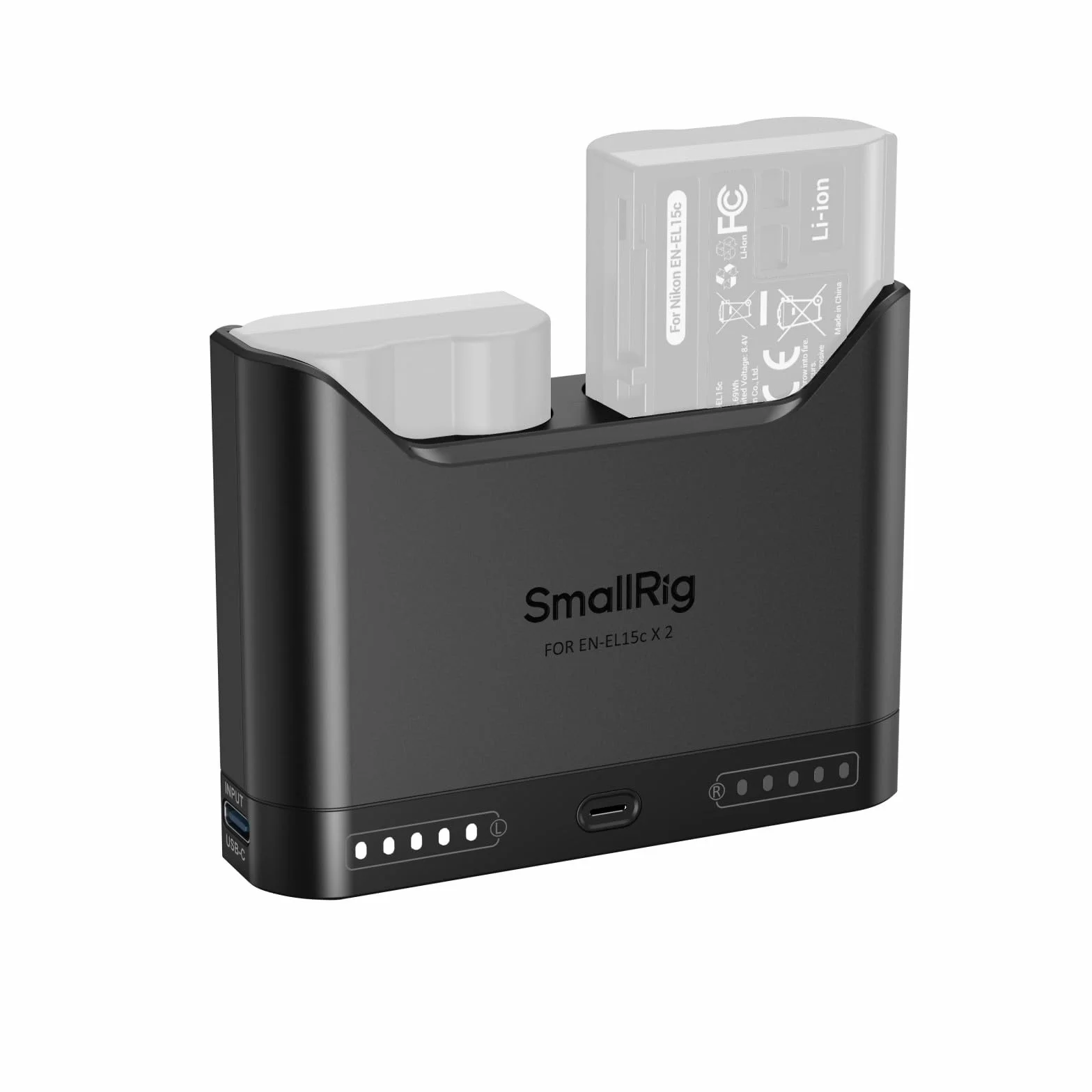 SMALLRIG Ładowarka akumulatorów EN-EL15c do Nikon, 2-godzinna, dwie ładowarki, USB-C 22,5W, kompatybilna ZR, Z6III, Zf, Z8, Z7II, Z7, Z6II, Z6, D850, D810