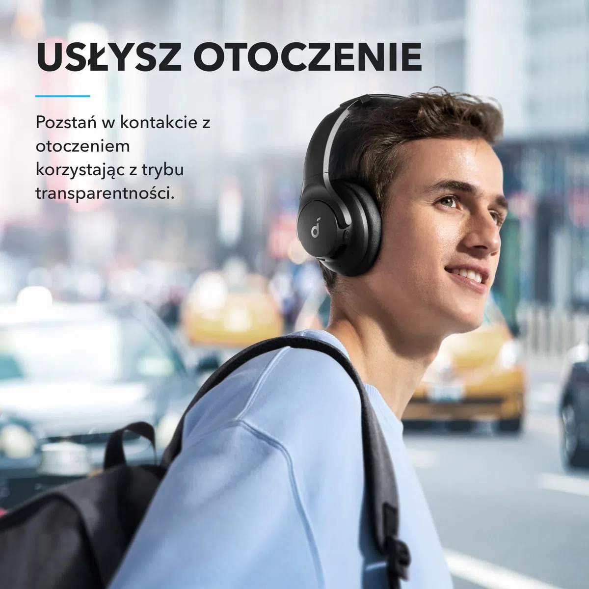 Słuchawki hybrydowe Soundcore by Anker Q20i(odnowiona) z aktywną redukcją szumów, bezprzewodowe nauszne Bluetooth, 40-godzinny czas odtwarzania ANC, dźwięk o wysokiej rozdzielczości, mocny bas
