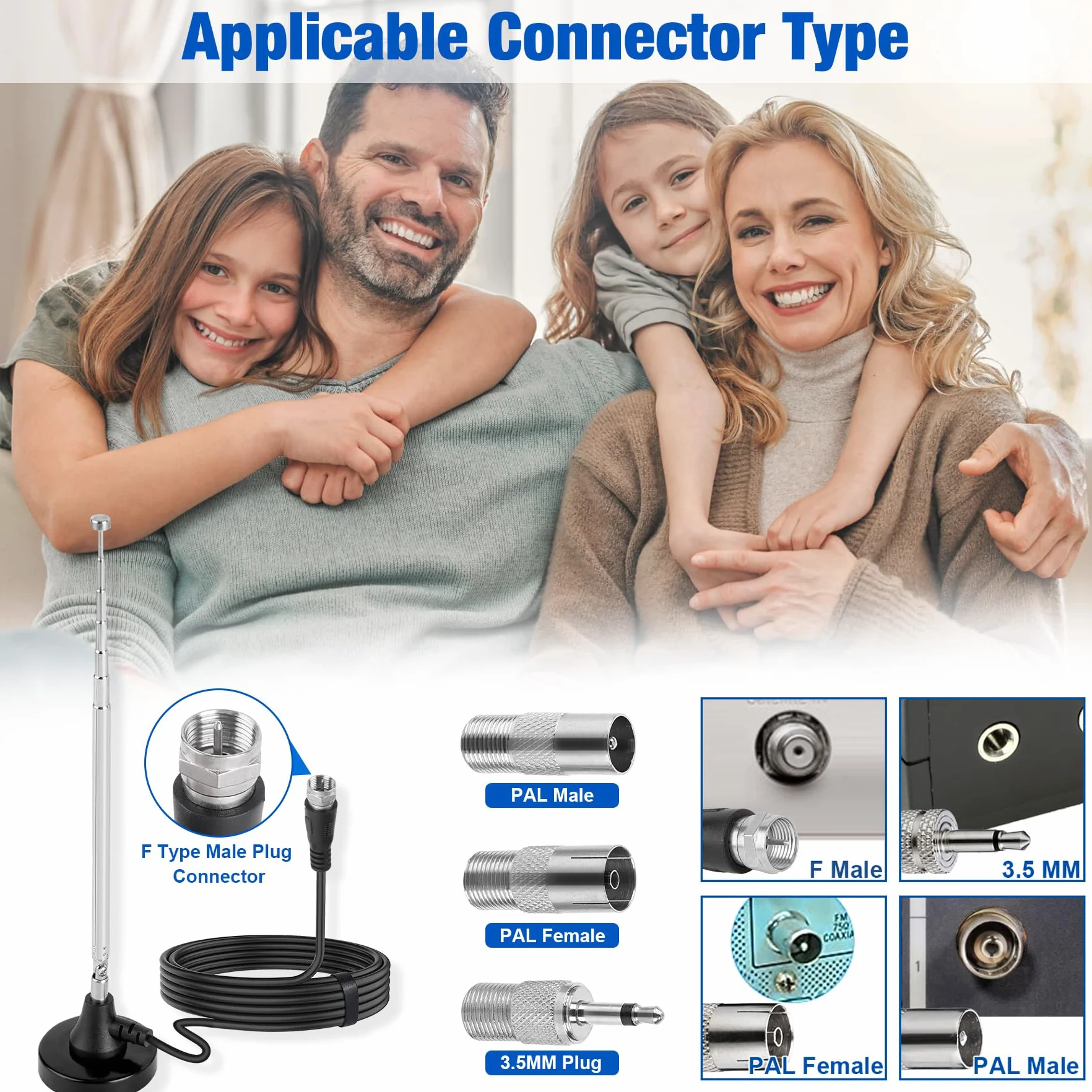 Antena radiowa DAB+ FM teleskopowa z podstawą magnetyczną do Denon Pioneer Onkyo Marantz