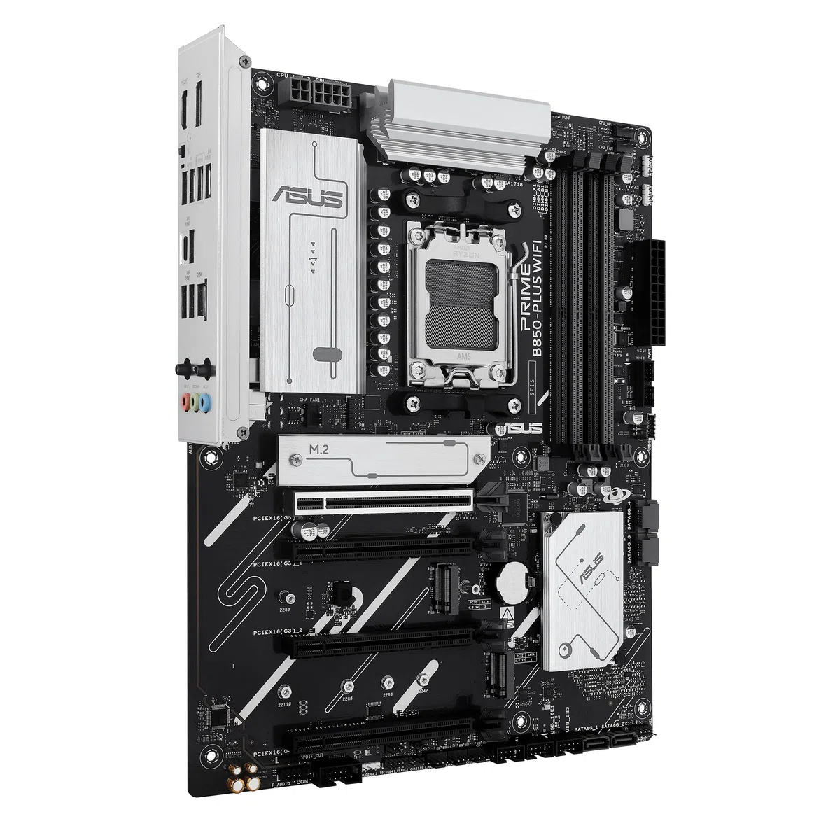 ASUS Prime B850-PLUS WiFi płyta główna dla graczy, gniazdo AMD AM5 (ATX, DDR5, PCIe 5.0, 3X M.2, WiFi 6E, DisplayPort, HDMI, BIOS Flashback, Aura Sync) | Zasilanie 8+2+1 faz, PCIe 5.0, 3 gniazda M.2, Wi-Fi 6E, Realtek 2.5 Gb, DisplayPort, HDMI, USB-A/C 10