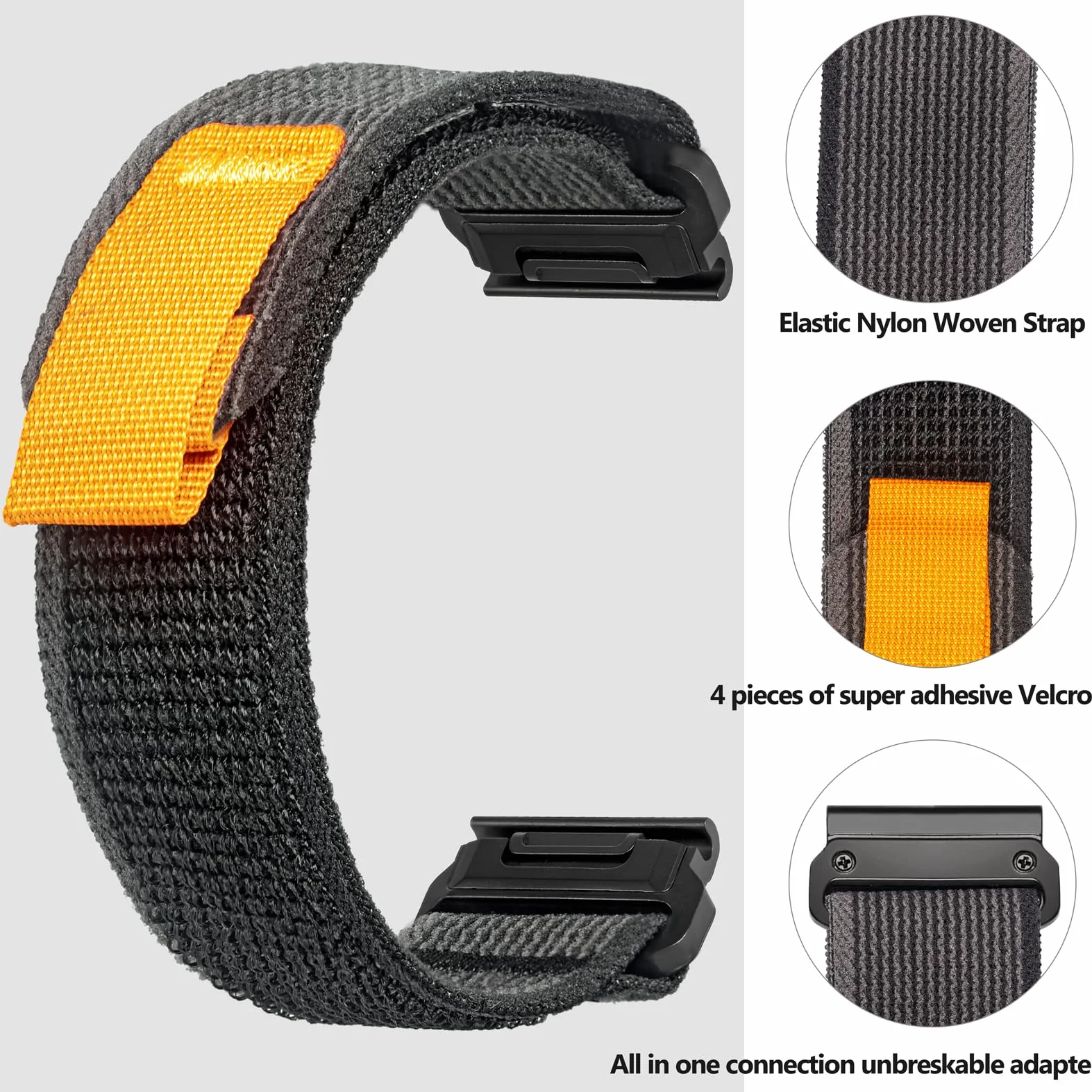 Nylonowy pasek do zegarka, sportowy, do modeli Garmin serii Fenix, Forerunner, Vivoactive, Approach, MARQ, Quatix, D2, zamiennik, męski