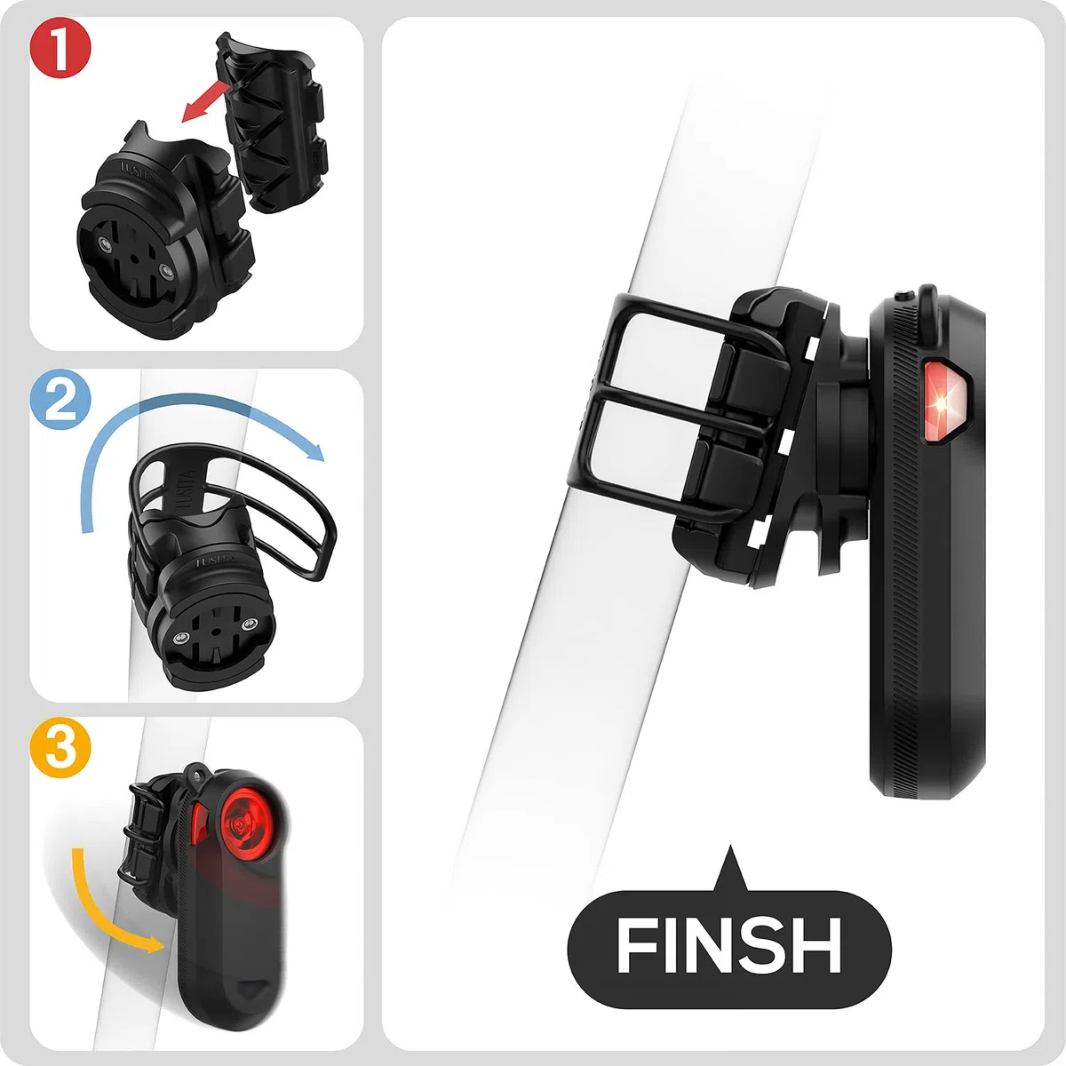 TUSITA Universal Rowerowy Sztycy Uchwyt Kompatybilny z Garmin Varia Rearview Radar RTL510 RTL515 RVR315, RearVue 820 - Pasuje od 25.4mm do 35mm, Okrągły, D-kształtny, Aero Sztycy