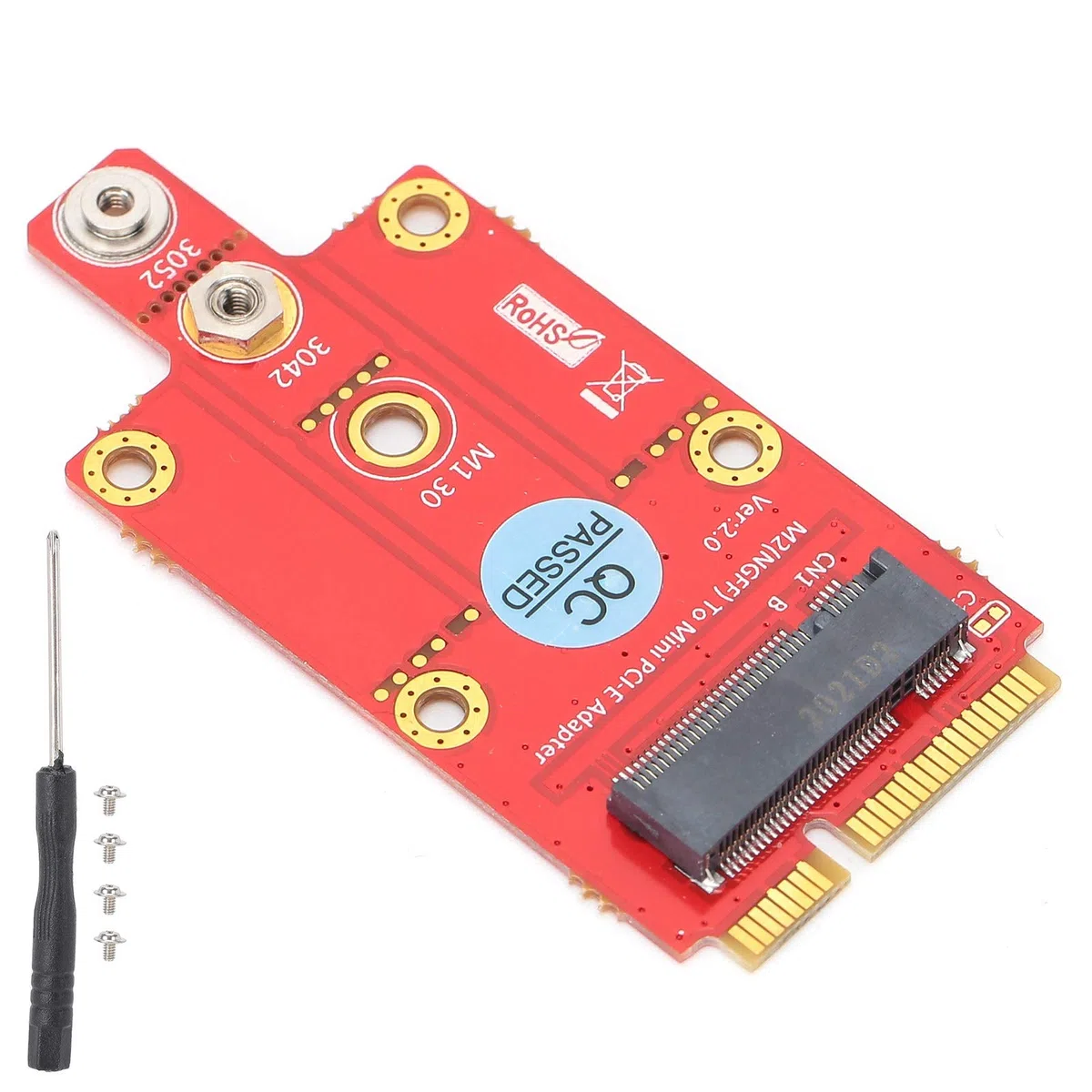 Fdit Mini PCI Express Adapter do komputerów stacjonarnych, M.2 NGFF B na adapter mini PCIe obsługuje port USB modułu WWAN oparta na SSIC, klucz B 3042/3052