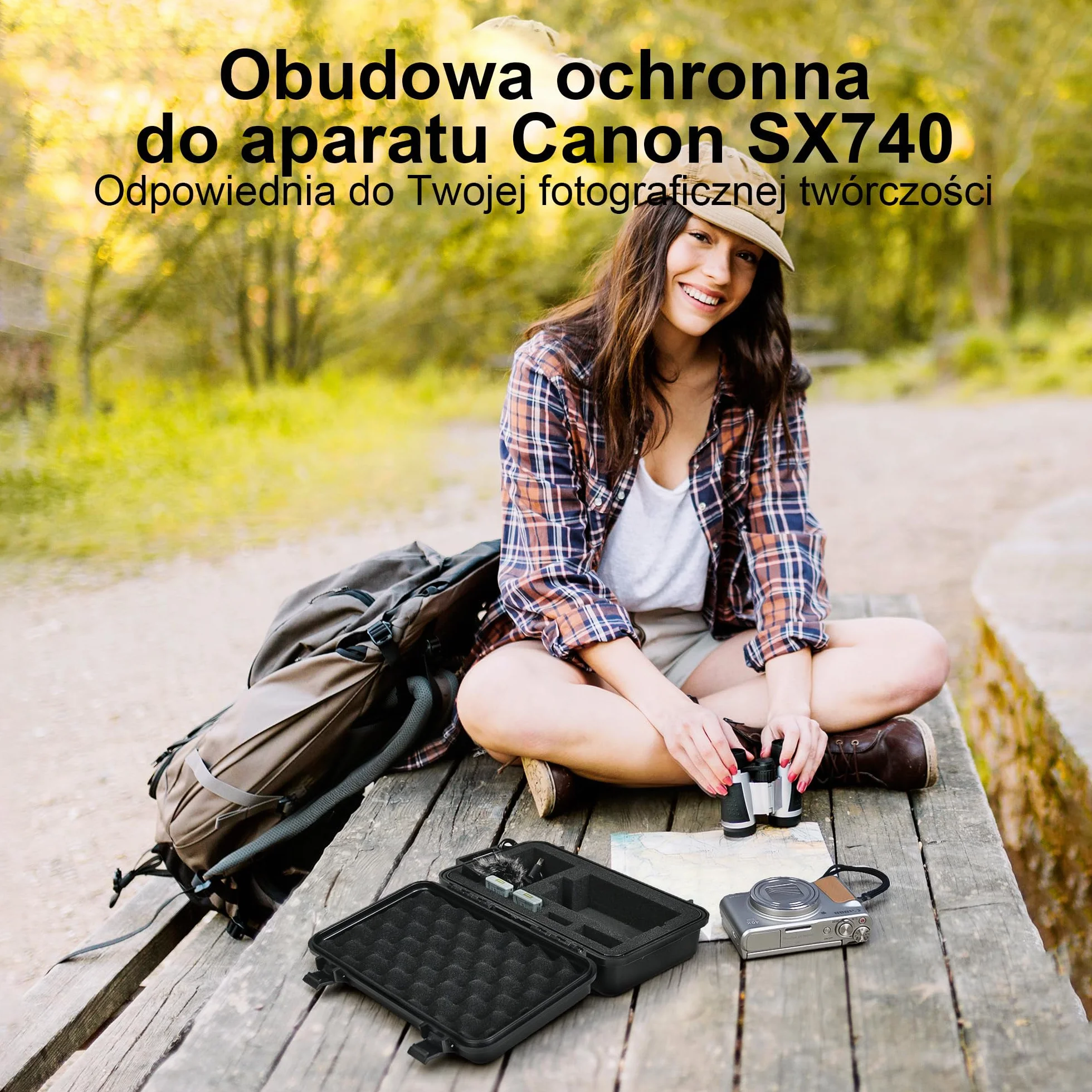 Lekufee Twardy Futerał do Aparatu Canon PowerShot SX740 SX730 SX720 HS Wodoodporny Podróżny