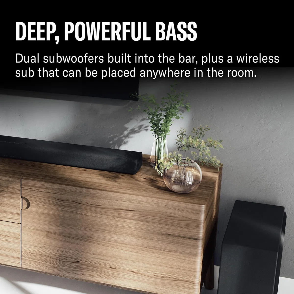 YAMAHA - True X BAR 50A soundbar z Dolby Atmos, bezprzewodowym subwooferem i wbudowaną funkcją Alexa w kolorze czarnym