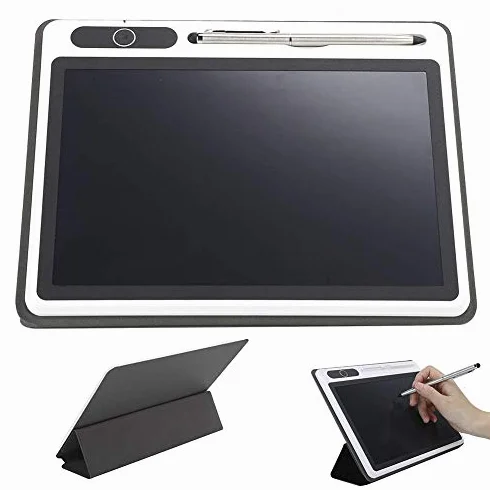 10-calowy notatnik elektroniczny Tablet LCD Narzędzie do ręcznego malowania Jakość Wysoka technologia laminowania (czarna ze skórzaną obudową))