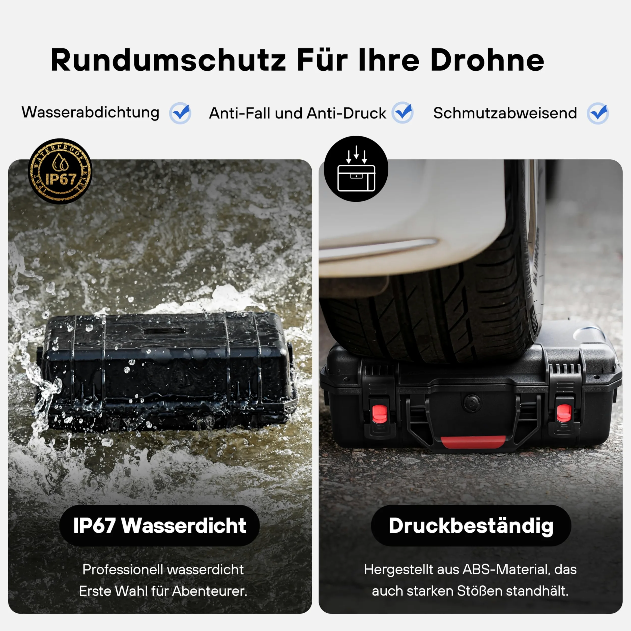 Wodoszczelna twarda obudowa do DJI Mavic 4 Pro Fly More Combo, pasuje do DJI RC 2 / RC Pro 2, do 9 akumulatorów, stacji ładującej, filtrów i innych akcesoriów do dronów (tylko walizka)