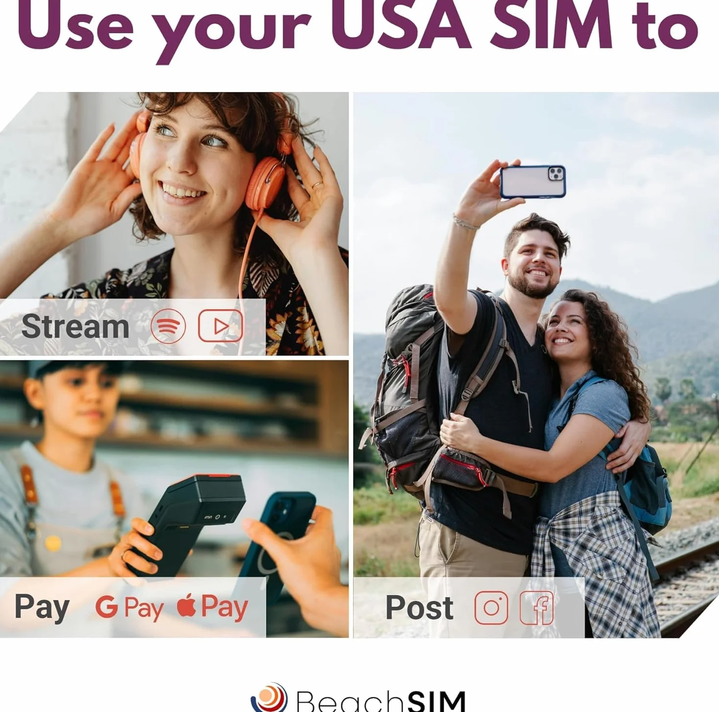 Karta SIM USA na 30 dni. 5GB danych przy prędkościach 4G/5G. Karta SIM tylko do transmisji danych. Szybka aktywacja. Łatwe doładowanie. Działa na urządzeniach z systemem iOS i Android.