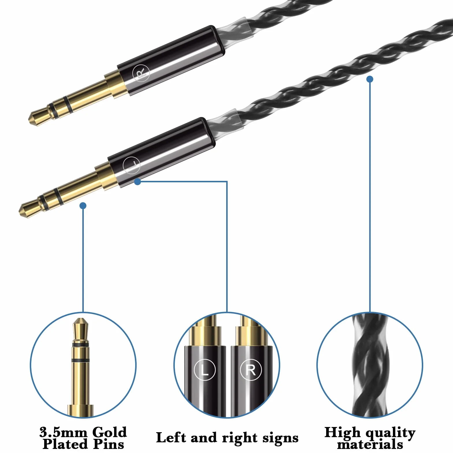 Linkidea 6N kabel audiowy HIFIMAN Edition XS SUNDARA Arya HE400SE Ananda Denon AH-D7200 zamienny 1,5m 3,5mm