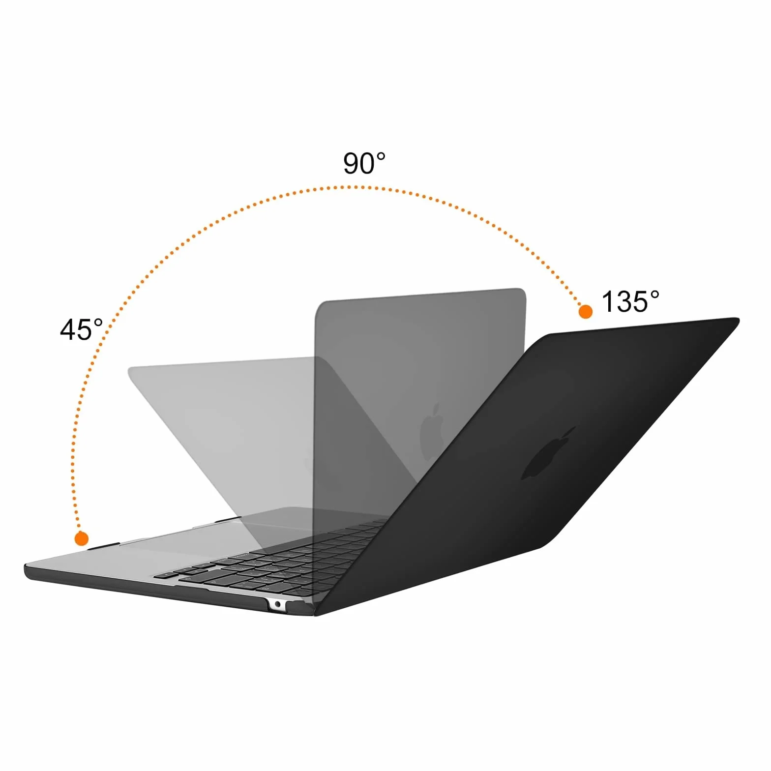 MOSISO Etui kompatybilne z MacBook Air 33.0 cm 2022-2026, twarda obudowa z tworzywa sztucznego, czarna
