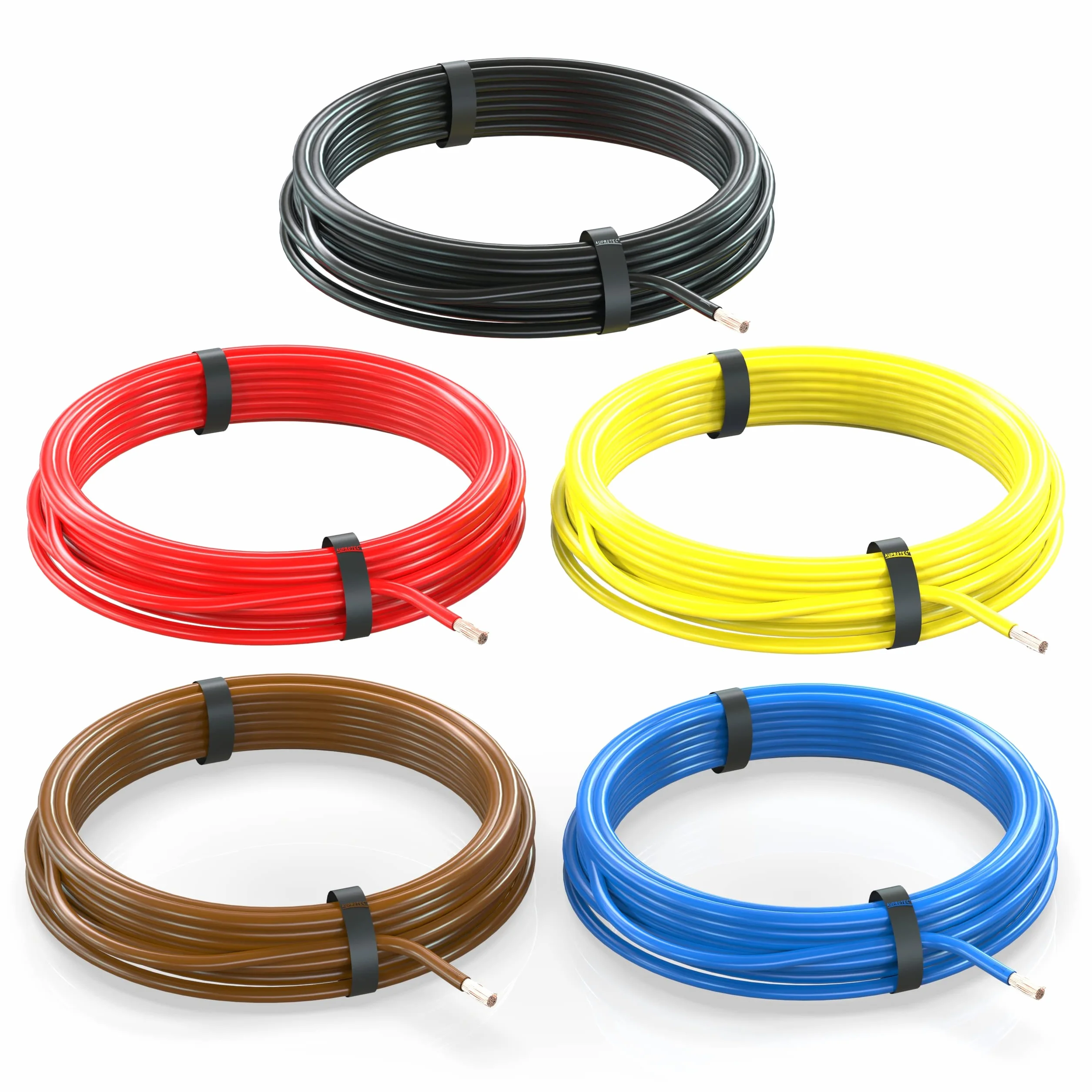 AUPROTEC Przewód samochodowy 0,75 mm² FLRY-B zestaw 5 kolorów po 5 m