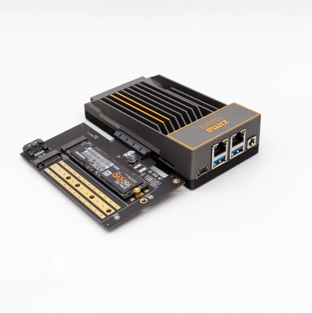 ZimaBoard Karta adaptera Dual M.2 NVME SSD 32 Gb/s M Key PCIe 4.0 x4 do serwera ZimaBoard, komputera stacjonarnego, obsługuje kartę rozszerzeń SATA 6 Gb/s NGFF B Key bez radiatora