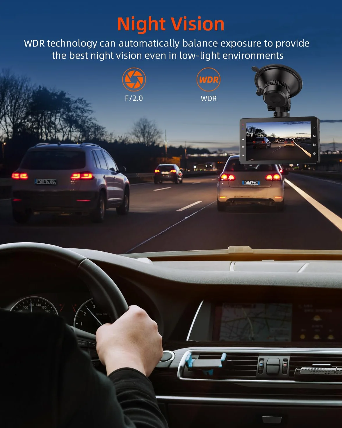 Rejestrator Jazdy Zhiroad Full HD 1080P, Dashcam z Karta SD 32 GB, Kamera Samochodowa z 3-cali Ekran IPS, Widok 176°, Wizja Nocna, Nagrywanie Pętli, Tryb Parkowania 24h, Czujnik Grawitacyjny, WDR