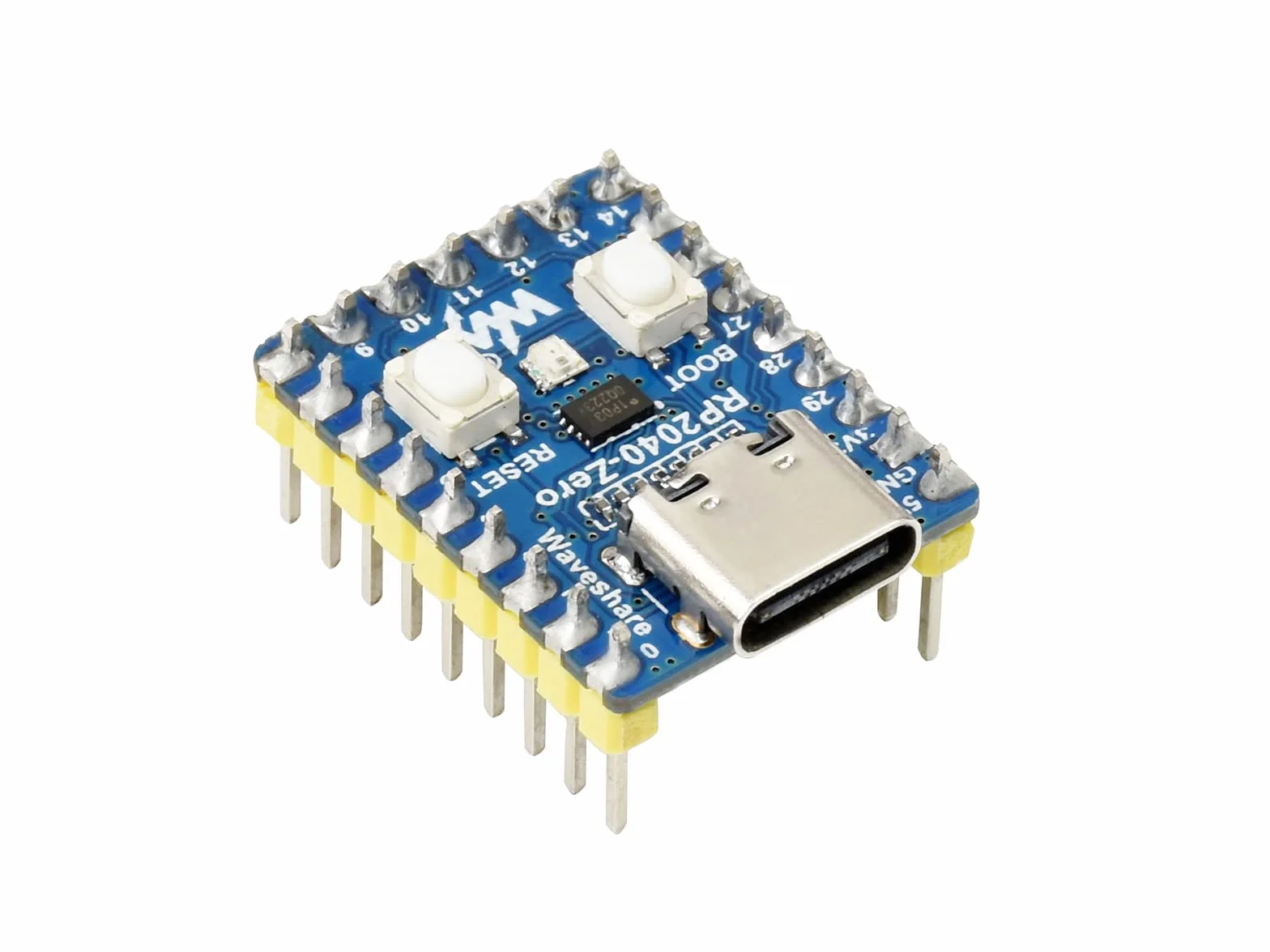 Waveshare RP2040-Zero with Pre-soldered Header(2pcs), High-Performance Pico-Like MCU Board Based on Raspberry Pi Microcontroller RP2040 Castellated Module Allows Soldering Direct to Carrier Boards