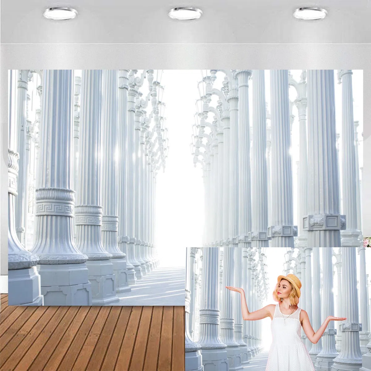 3,7 x 2,4 m greckie tło filarowe, winylowe, białe, eleganckie pałace, marmurowy filar, tło fotograficzne na ślub, urodziny, dla dzieci, kostium, przyjęcie, rekwizyty do studia