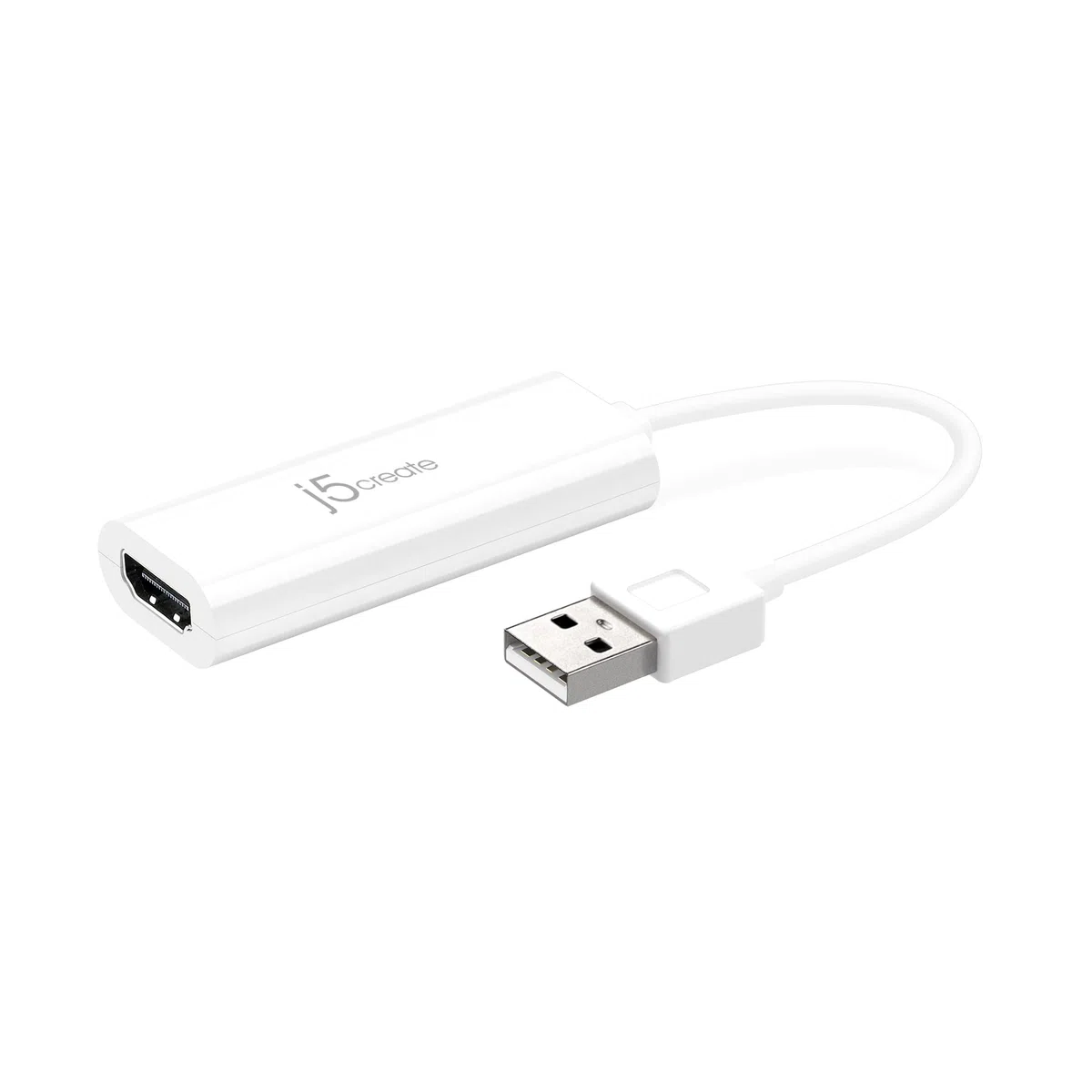 j5create JUA195 adapter wyświetlacza USB A na HDMI - USB 2.0 na HDMI 1080P, konwerter kabli do laptopa z systemem Windows, PC (JUA195)