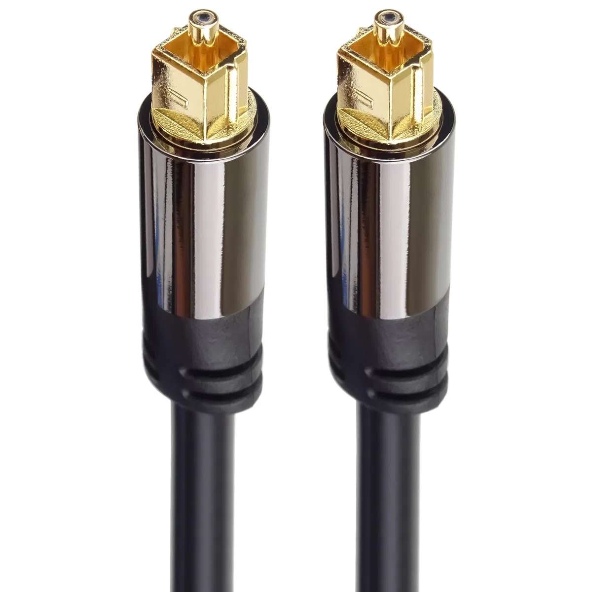PremiumCord Optyczny Kabel Audio Toslink 3 m, Średnica Zewnętrzna: 6 Mm, Wtyczka Toslink, Kabel Cyfrowy do Zestawu Stereo Hifi Soundable Tv, HQ Audio, Lutowany, Kolor Czarny, Srebrny, Złoty