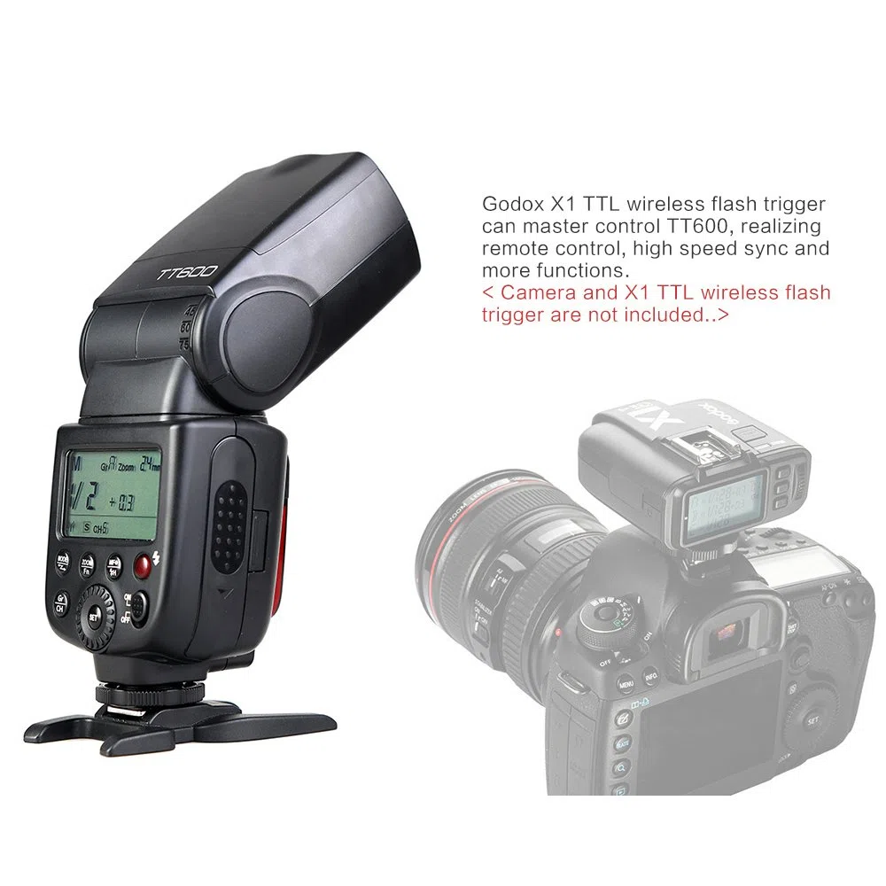 Godox Thinklite TT600 Kamerablitz 2.4G Wireless-Triggersystem GN60 Kompatibel mit Canon Nikon Pentax Olympus Fujifilm Kompatibel mit AD360II-C TT350II-N TT685C TT685N-Blitz X1T-C/N-Trigger