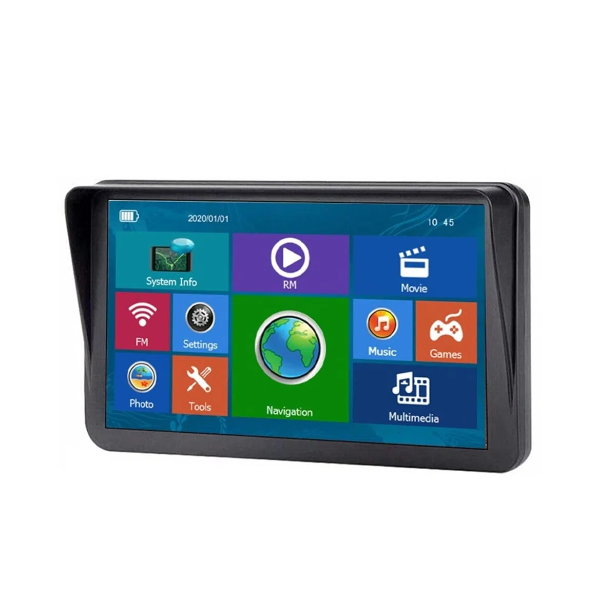 Cyfrowa kamera cofania RV Monitor widoku z tyłu Samochód GPS. Nawigator 9-calowy ciężarówka nawigacyjna GPS GPS. Nawigacja Fm. Darmowa mapa nadajnika (Size : With Bluetooth)
