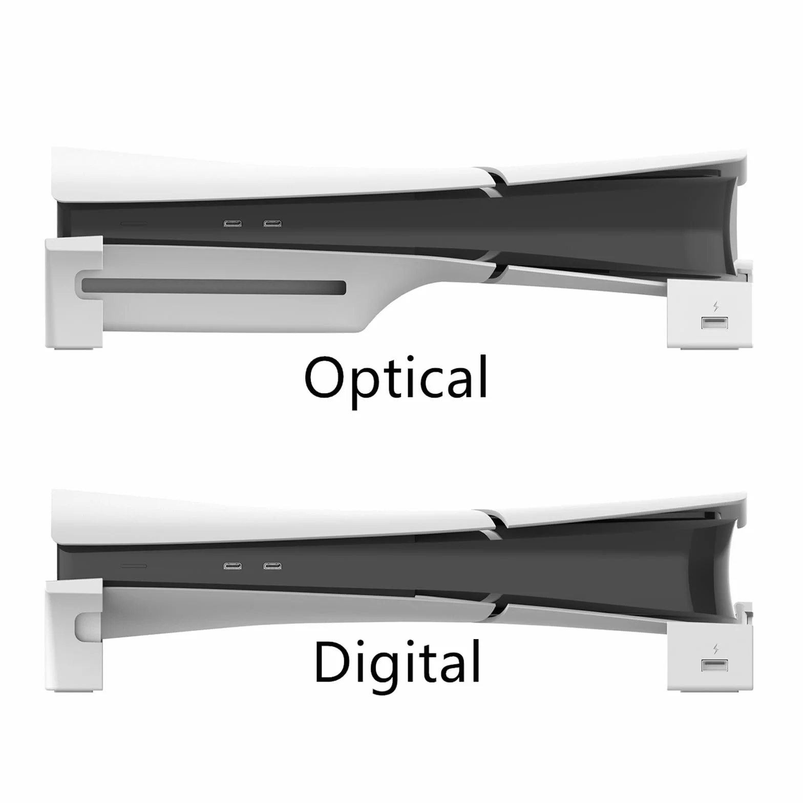 MOOKEENONE Poziomy koncentrator, 4 porty USB, podstawa do konsoli PS5 Slim, akcesoria modernizacyjne stojak uchwyt