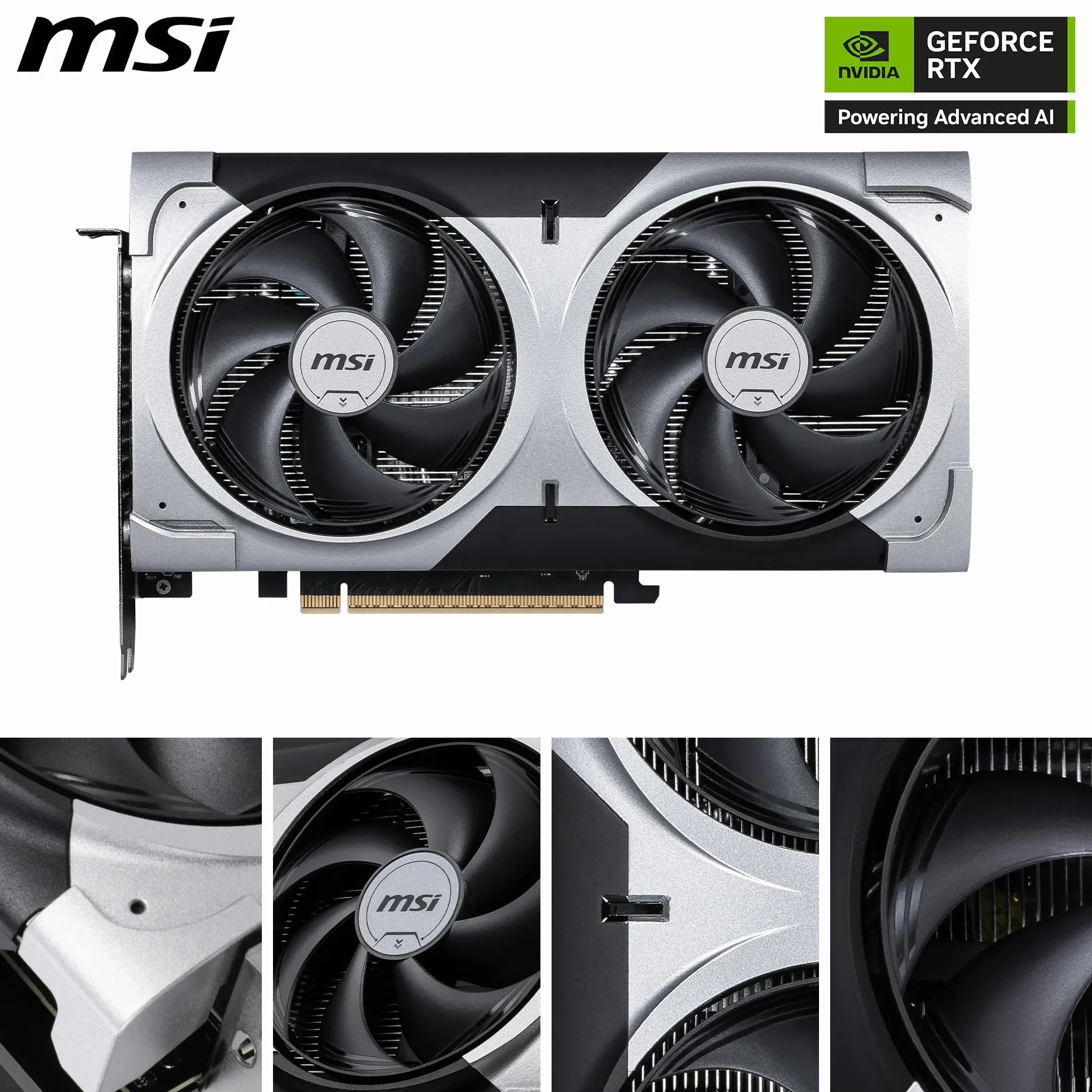 MSI Karta graficzna GeForce RTX 5060 Ti 16G VENTUS 2X OC PLUS - GPU RTX 5060 Ti, 16 GB GDDR7 (28 Gb/s/128-bit), PCIe 5.0 - podwójny wentylator konstrukcja termiczna (2 x wentylator STORMFORCE) - HDMI