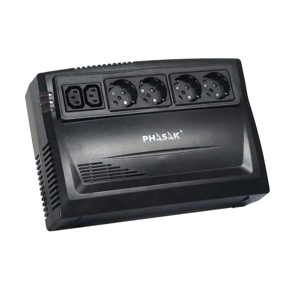 Phasak PH 9475 - Zasilacz bezprzerwowy (750 VA, IEC 320-C14, RJ 45, USB, SCHUKO)