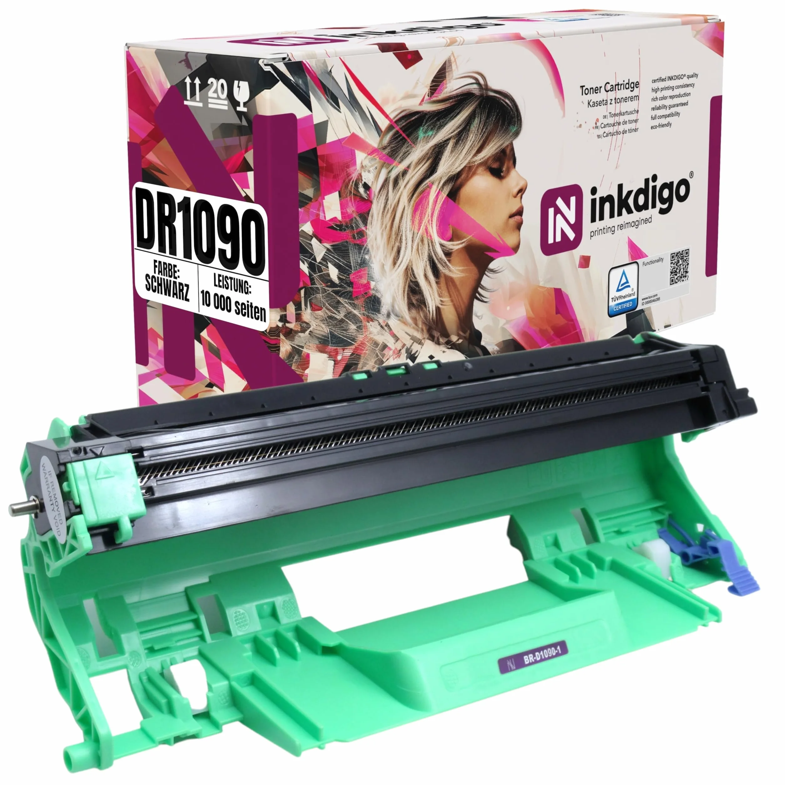 INKDIGO Bęben DR1090 kompatybilny z Brother, łatwy montaż, Brother Drum DCP-1622 WE; DCP-1623 WE; HL-1222 WE; HL-1223 WE