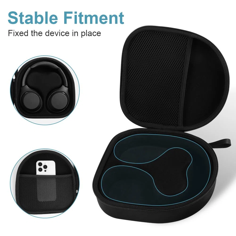 Ainiv Czarny Etui Kompatybilny ze Słuchawkami Bezprzewodowymi z Redukcją Szumów Sony WH-CH700/710/720N WH-1000XM4 i JBL 720BT 710BT, Hardshell Eva Torba na Słuchawki Podróżna z Wyjmowanym Wzmocnieniem