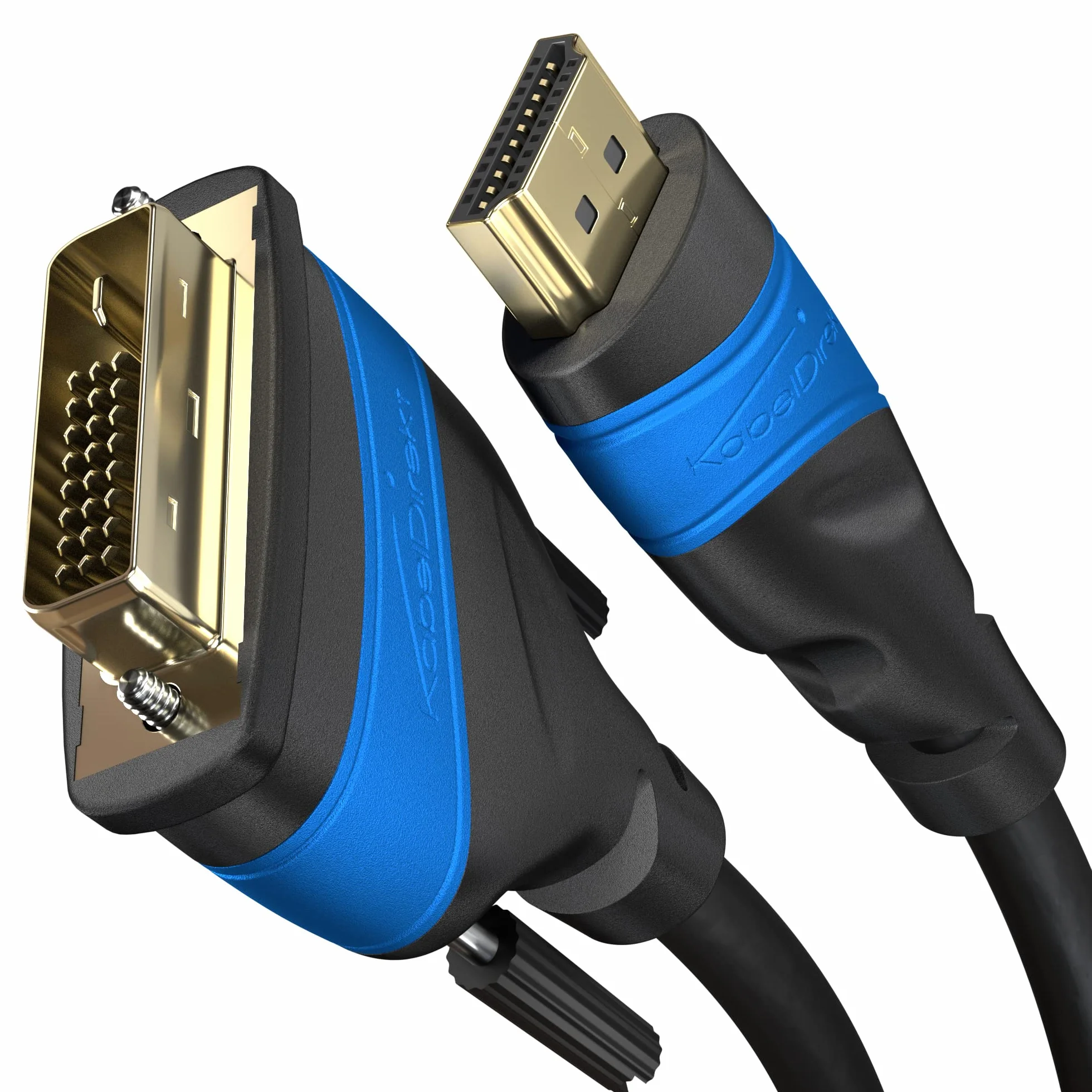 KabelDirekt – Przewód HDMI do DVI 2m (DVI-D 24+1 z HighSpeed, 1080p Full HD 3D) – TOP Series