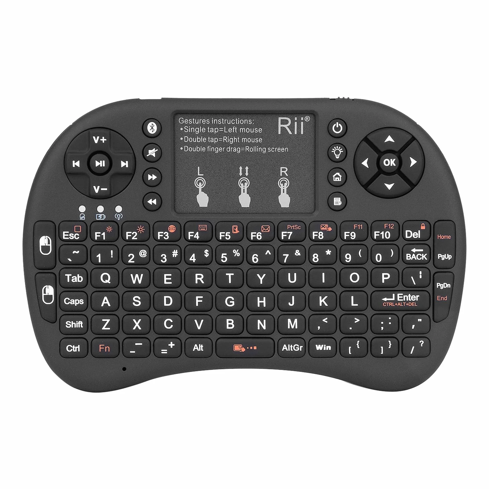 Rii i8+ bezprzewodowa klawiatura 2,4 GHz z myszą Touchpad - czarna