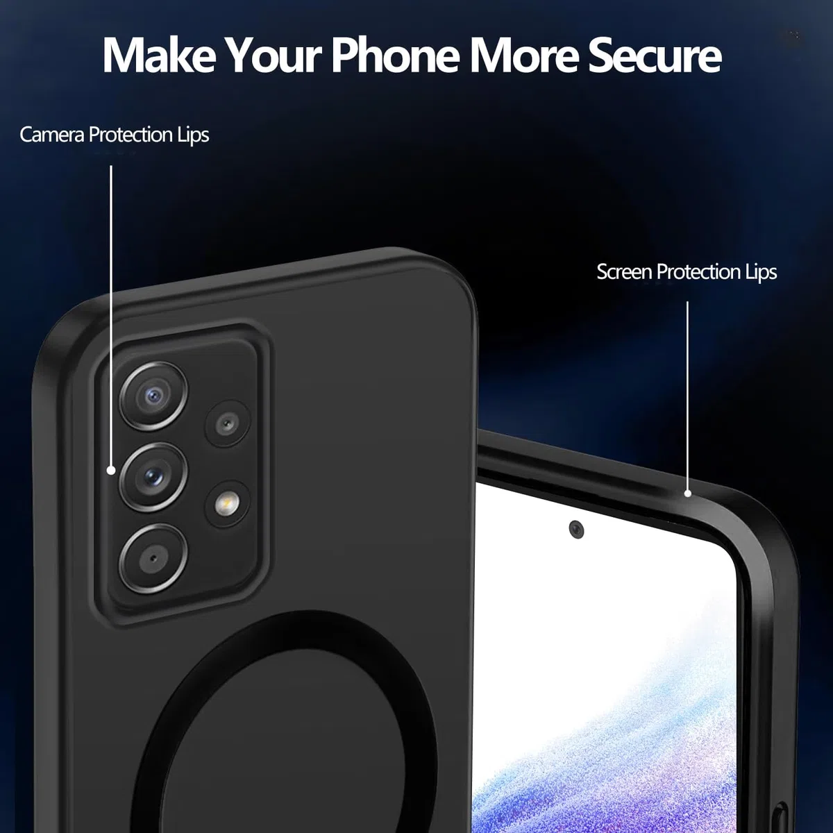 Tawarror Magnetyczne etui na telefon Samsung Galaxy A53 5G, matowe, półprzezroczyste etui na telefon komórkowy Samsung A53, tylna strona z poliwęglanu, odporne na zarysowania, z tworzywa TPU, ochrona