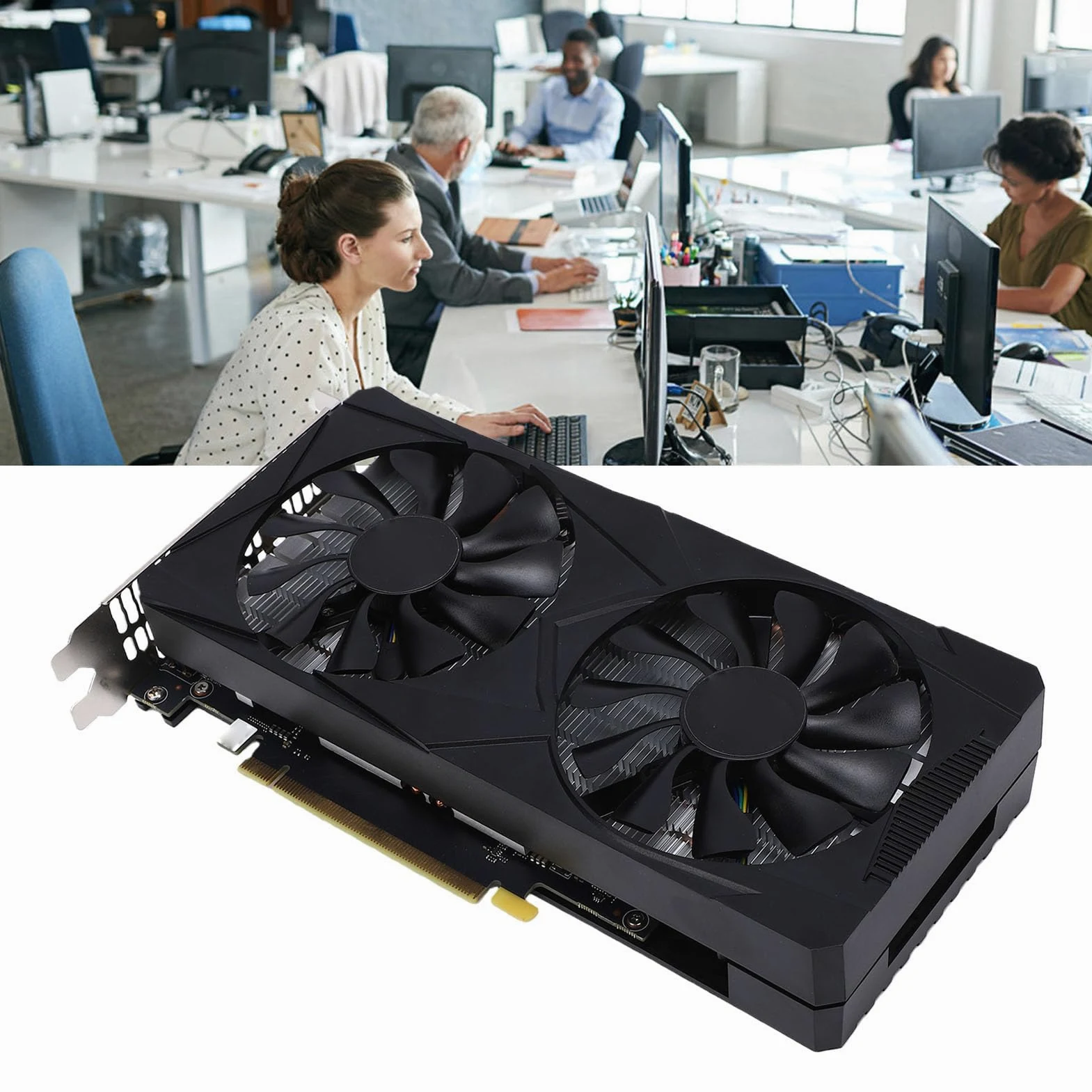 Naroote Karta Graficzna, 12 GB GDDR6 192-bitowa Karta Graficzna PCI Express 3.0 X16 do Gier z Podwójnymi Wentylatorami Chłodzącymi, do Komputera PC