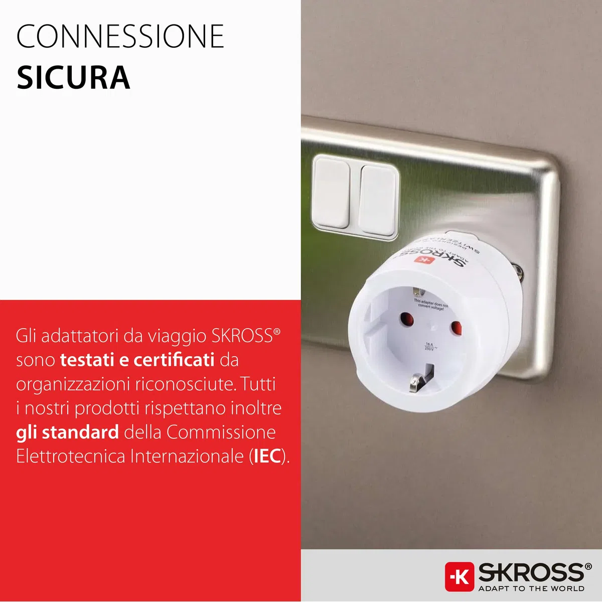 Skross Zasilacz sieciowy Adapter podróżny z Europy do USA