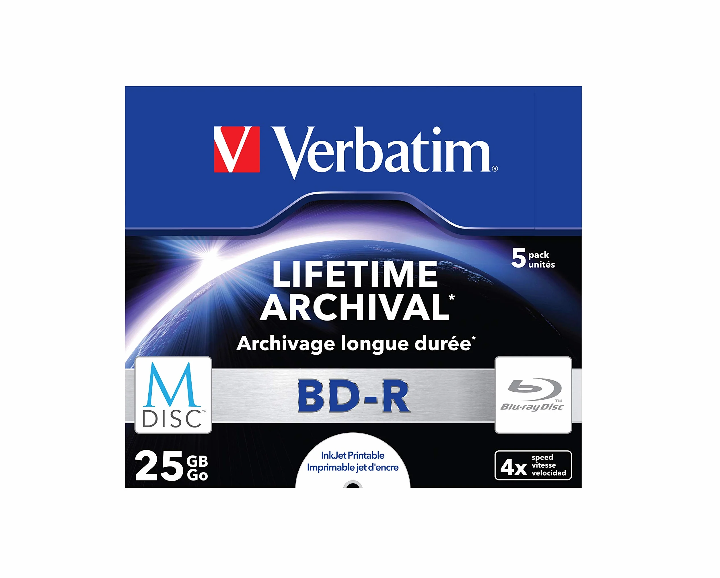 Verbatim M-Disc 43823, Płyty Blu-Ray, Srebrny