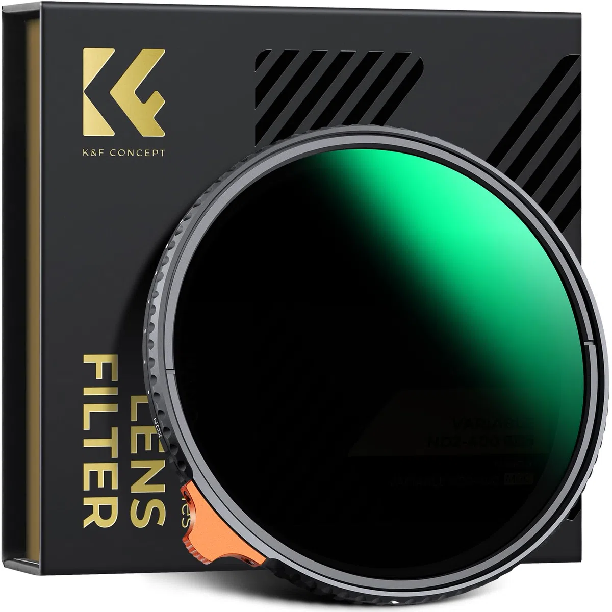 K&F CONCEPT Filtr ND 67 mm zmienny filtr szary ND2-400 (1-9 przysłon) | Szkło optyczne z 28-warstwową powłoką nano, obraz HD, odporne na zarysowania, wodoodporne, Nano-Xcel, FN722