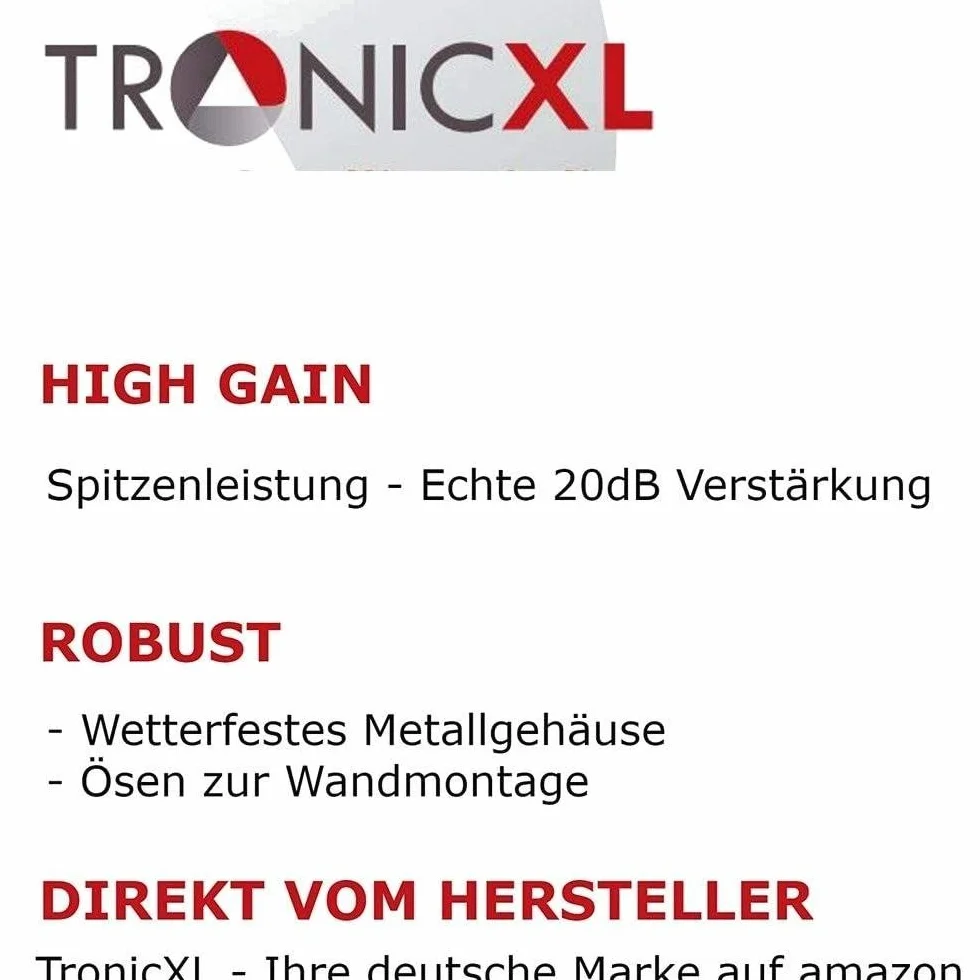 TronicXL Profesjonalny wzmacniacz satelitarny DVBS2 DVB-S2 Inline szerokopasmowy SAT wzmacniacz TV PreAmp
